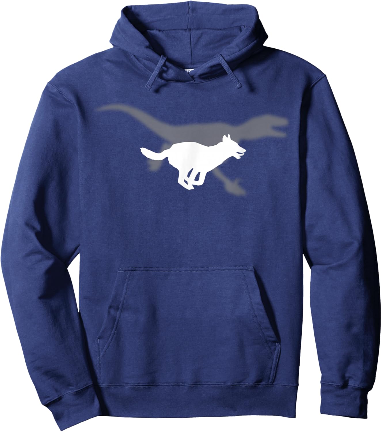 Belgian Malinois Velociraptor Maliraptor Running Shadow Hoodie - Hoodie | Navy