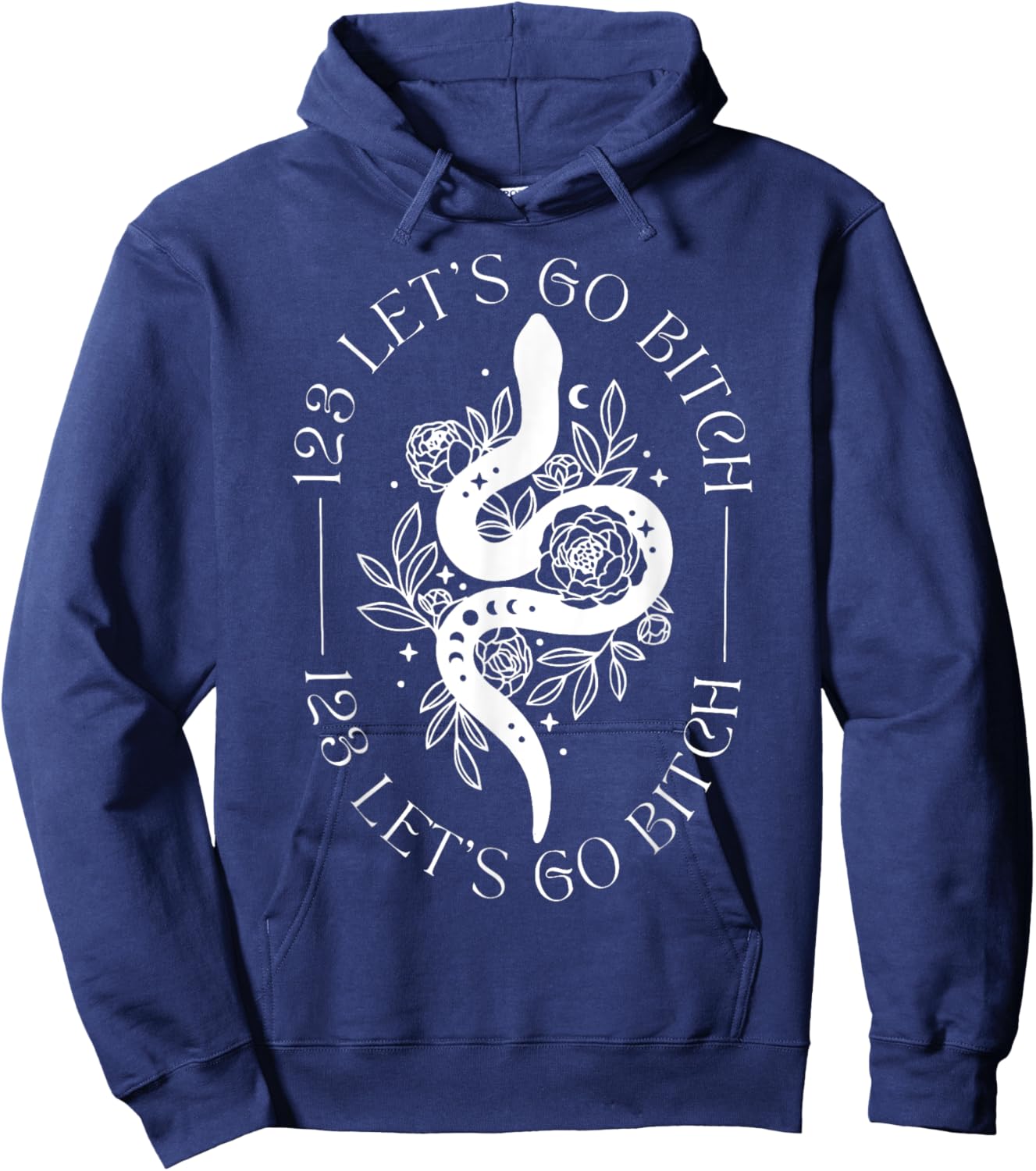 123 Let's Go B.itch Snake Hoodie - Hoodie | Navy