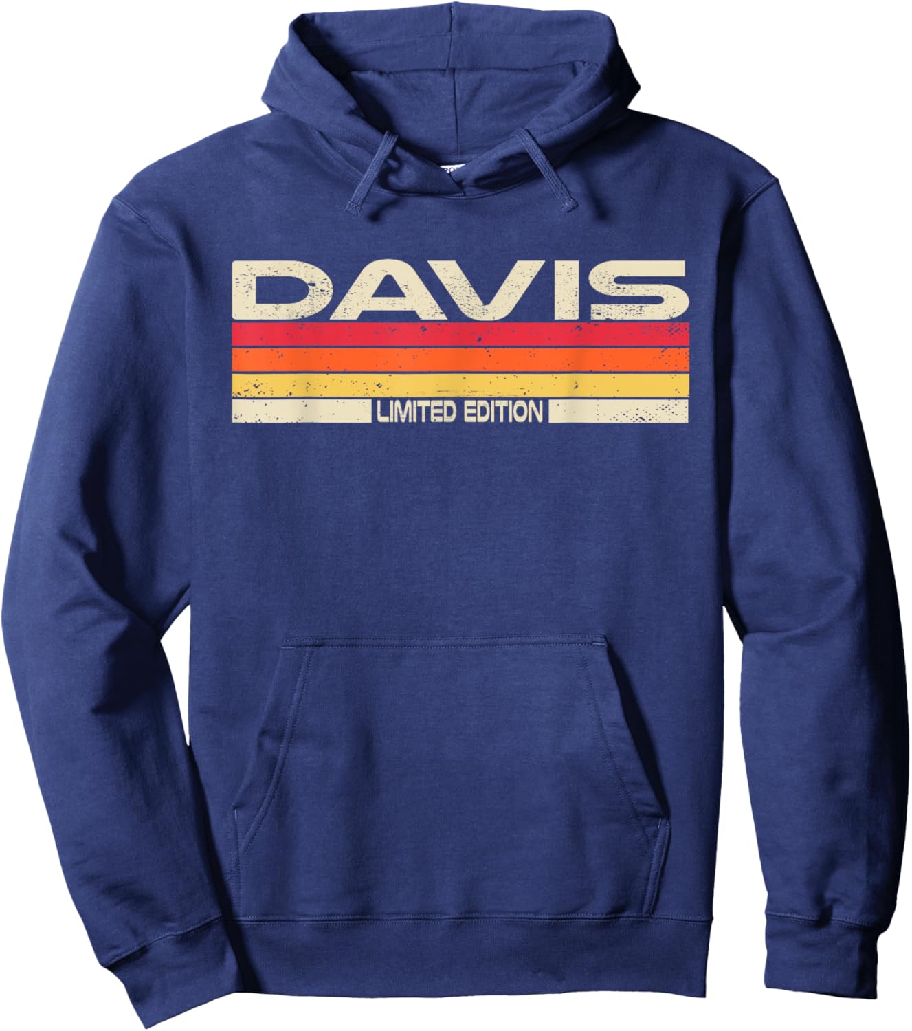 Davis Surname Birthday Family Reunion 80s 90s Sunset Hoodie - Hoodie | Navy