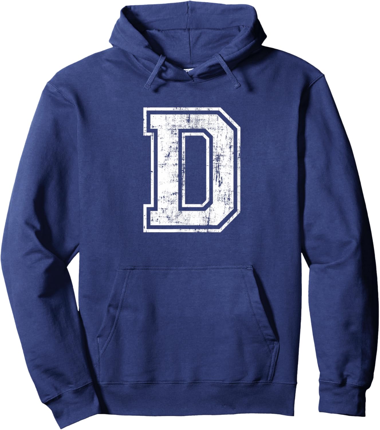 Letter D Uppercase Alphabet Initial School College Varsity Hoodie - Hoodie | Navy