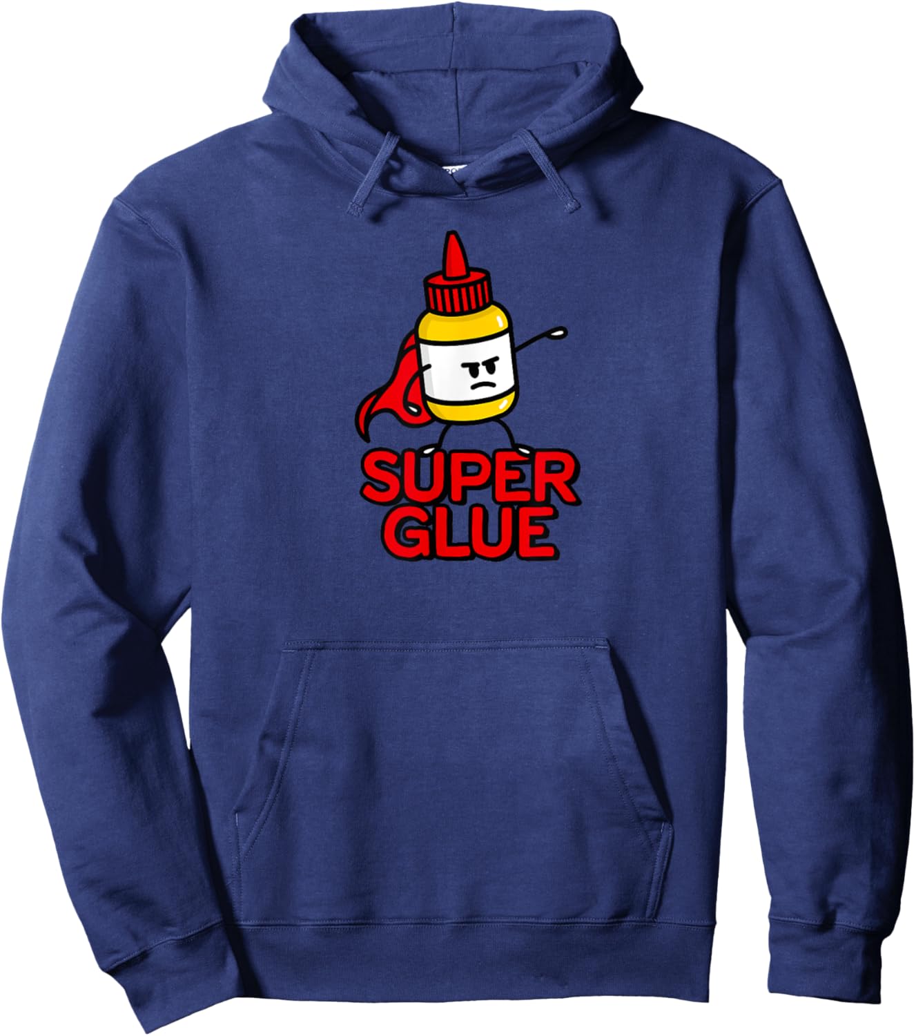 Funny Super Glue Pun Halloween Costume Super Hero Cartoon Hoodie - Hoodie | Navy