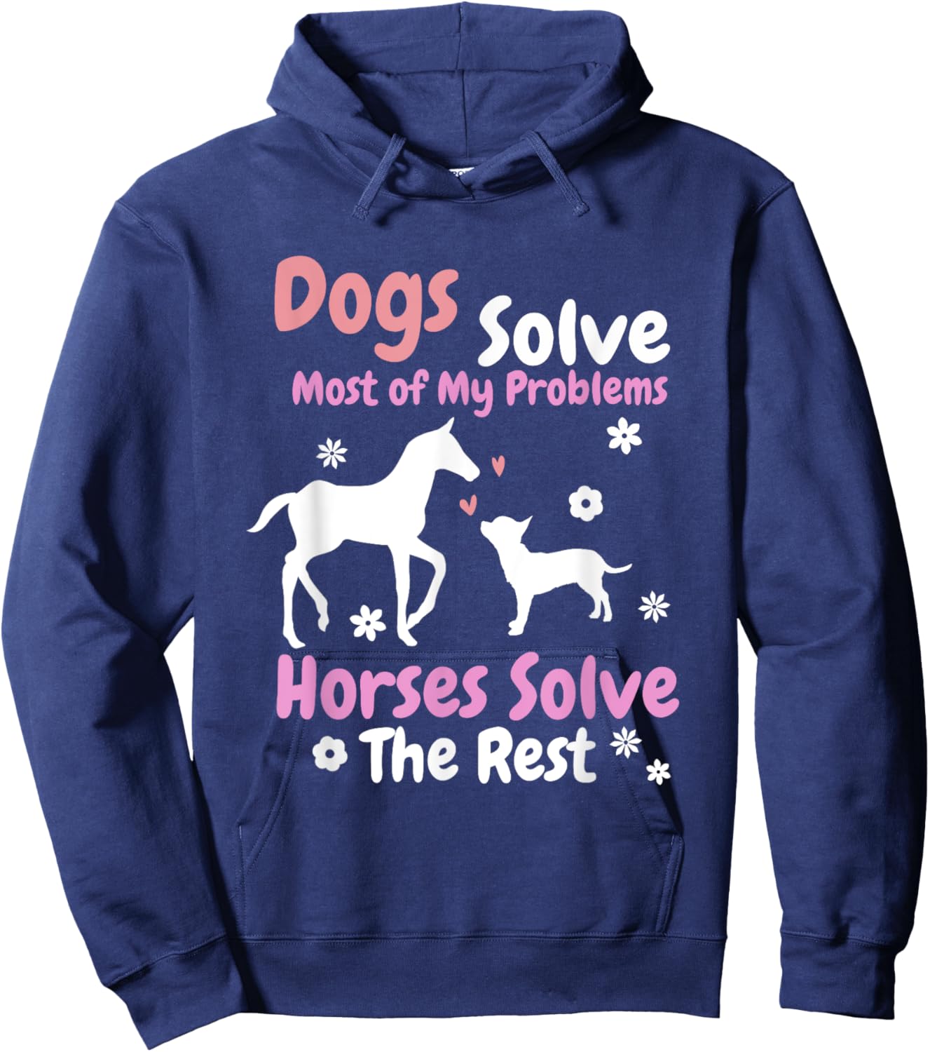Dog And Horse Lover Art Equestrian Hoodie - Hoodie | Navy