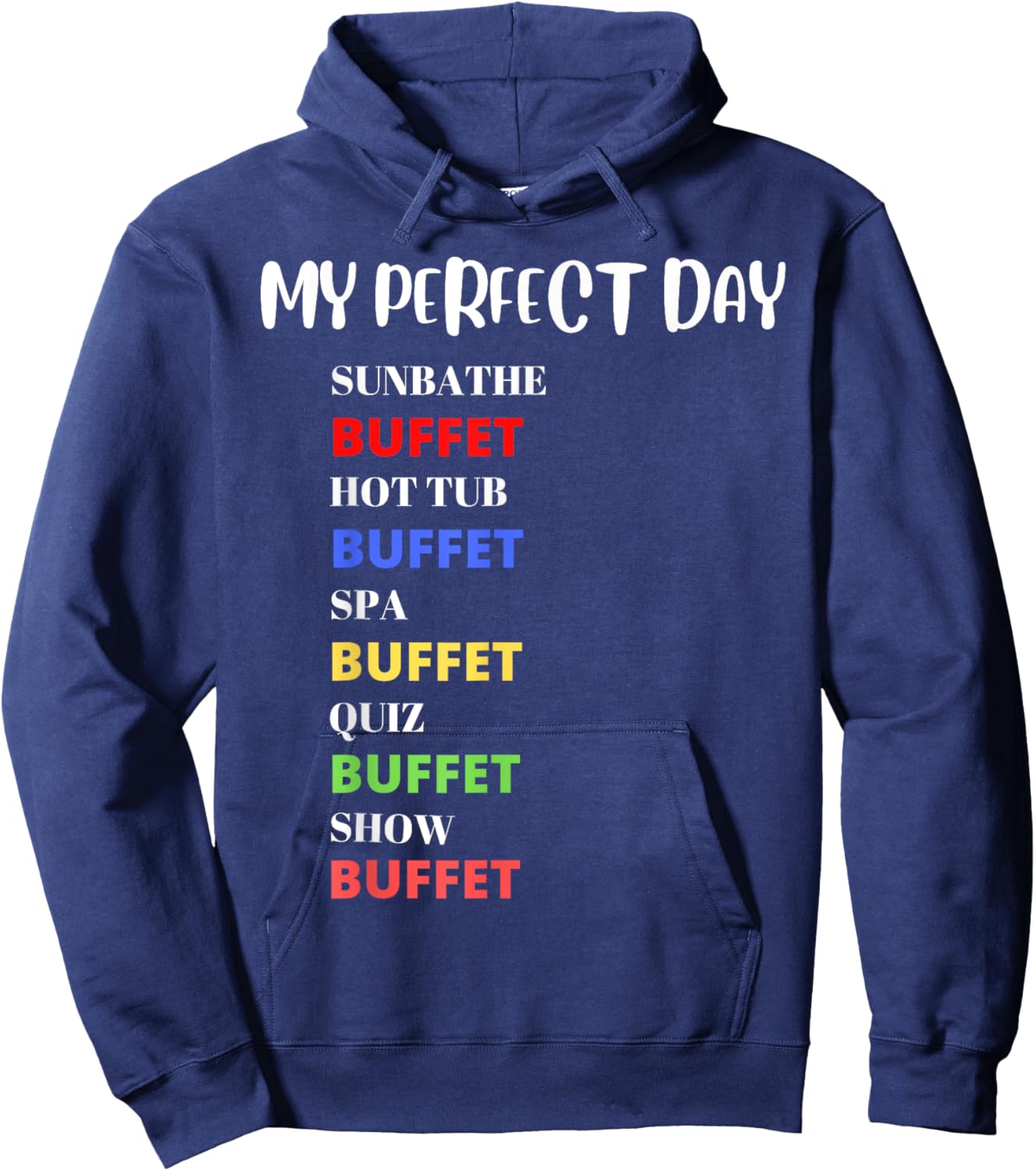 Funny Cruise boat summer holiday buffet design Hoodie - Hoodie | Navy