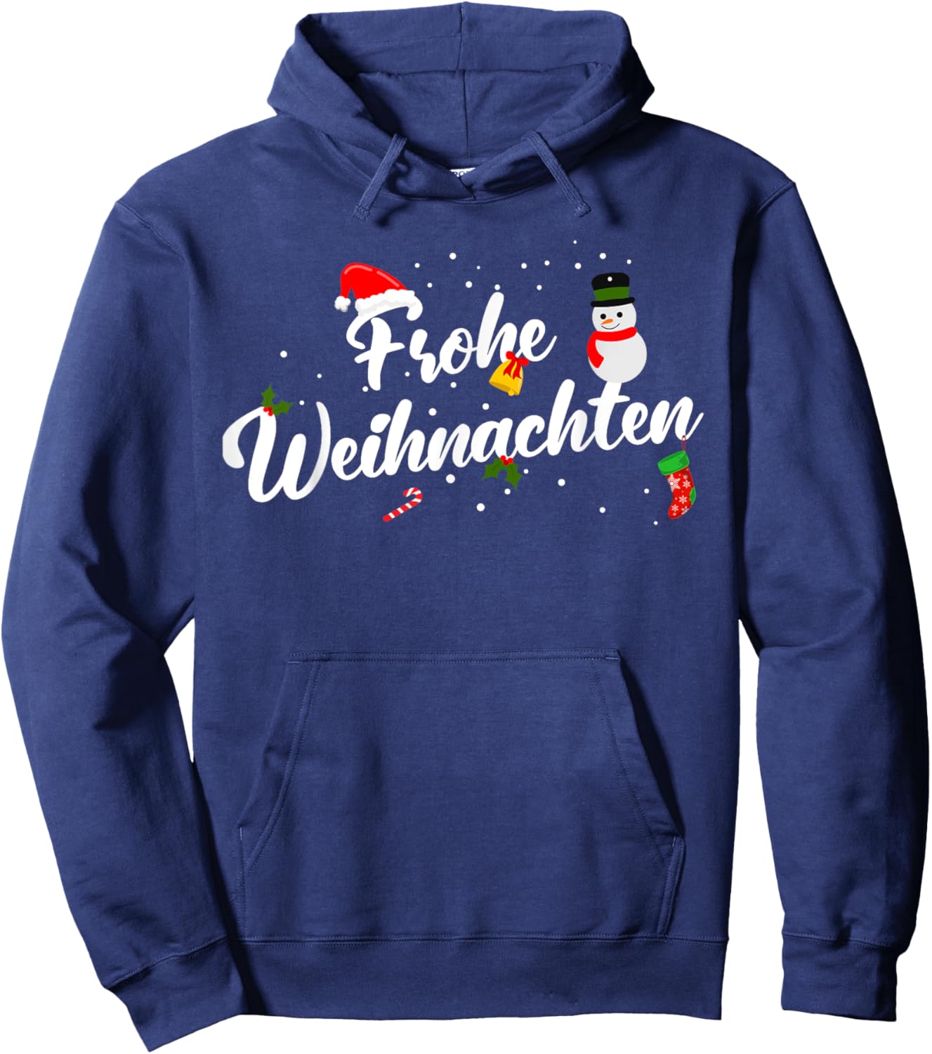 Christmas German Apparel -Adults, -Kids Black Cotton 60%, Polyester 40% Modern Letter Print Hoodie - Hoodie | Navy