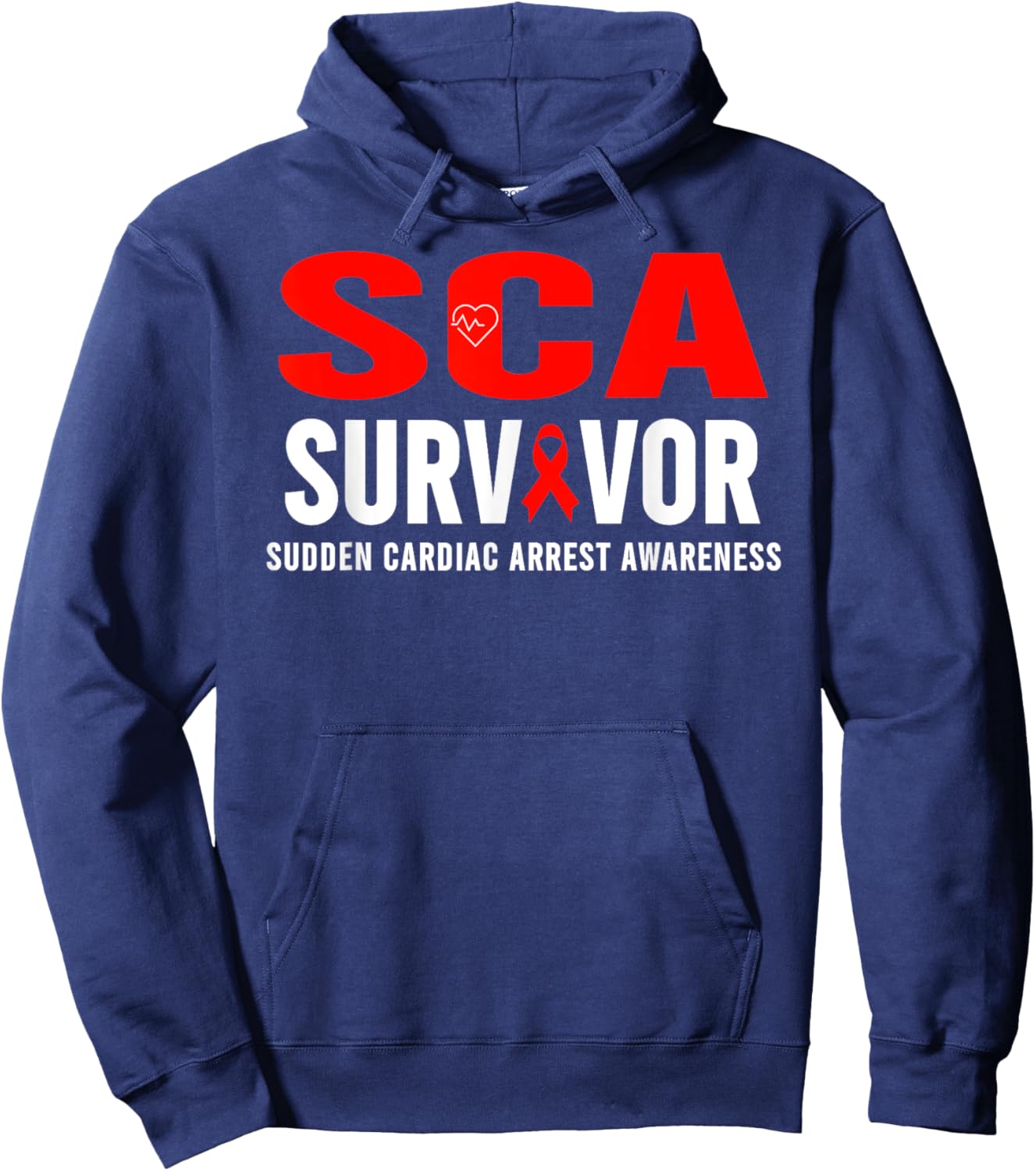 SCA Awareness Shirt - Sudden Cardiac Arrest Survivor Hoodie - Hoodie | Navy