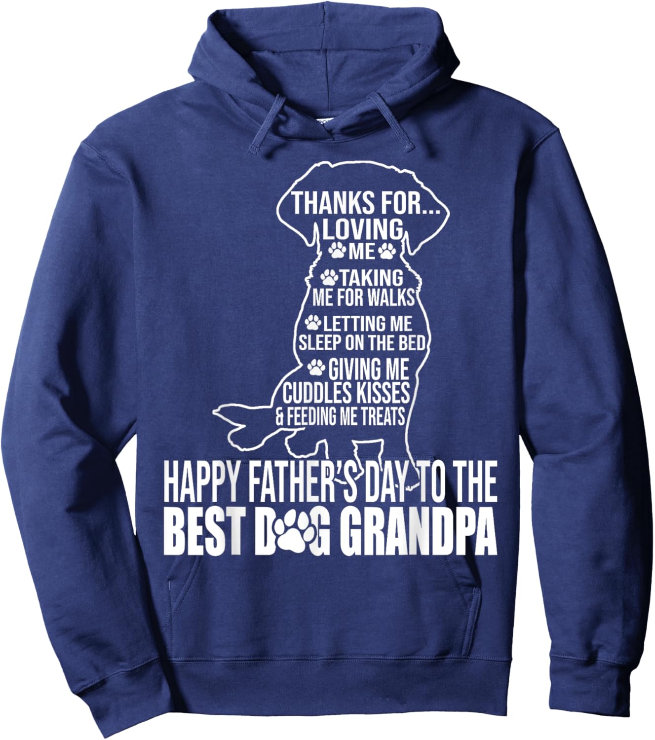 Happy Father's Day To The Best Dog Grandpa Proud Grandpa Hoodie - Hoodie | Navy