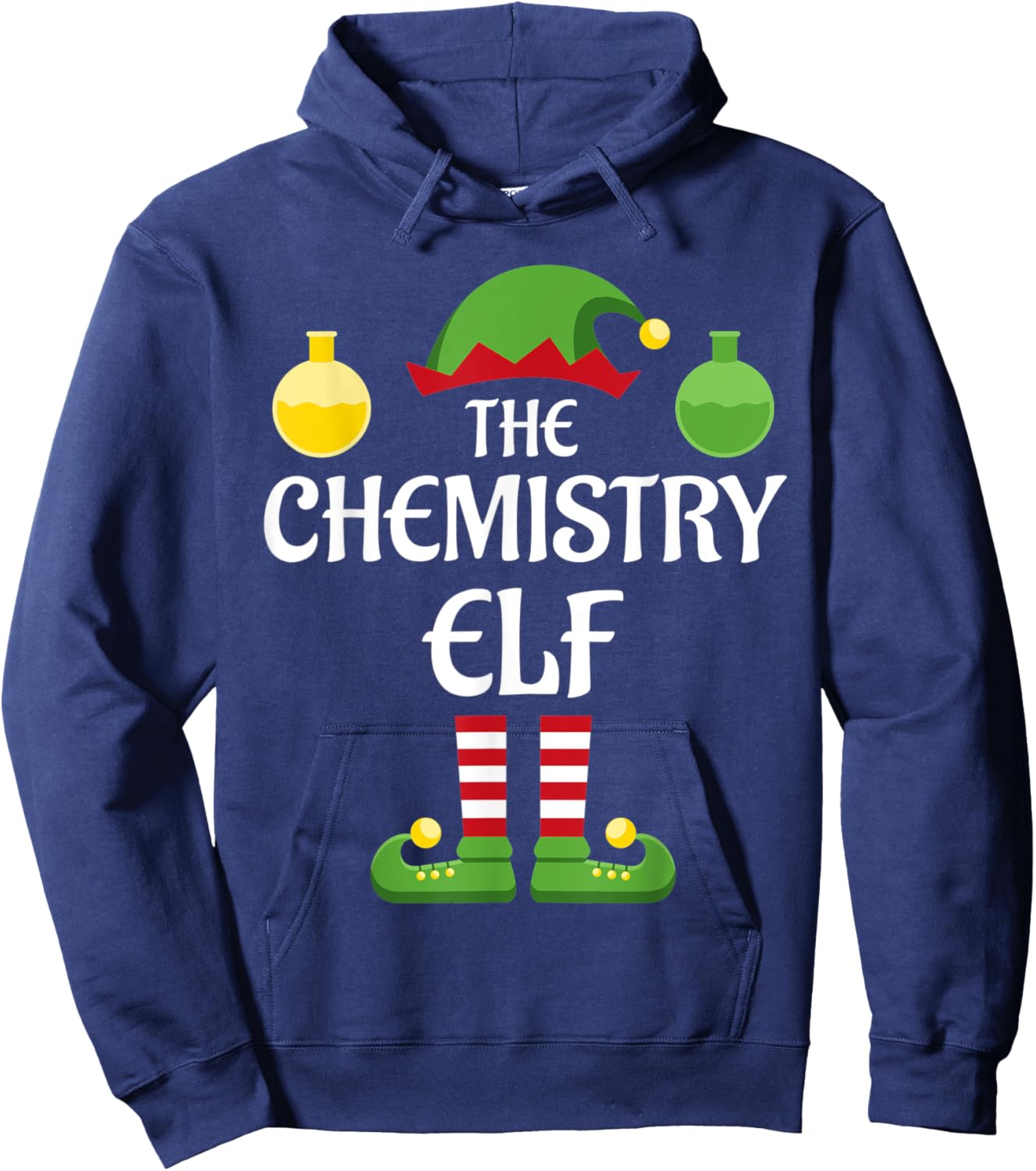 Chemistry Elf Family Matching Group Christmas Science Hoodie - Hoodie | Navy