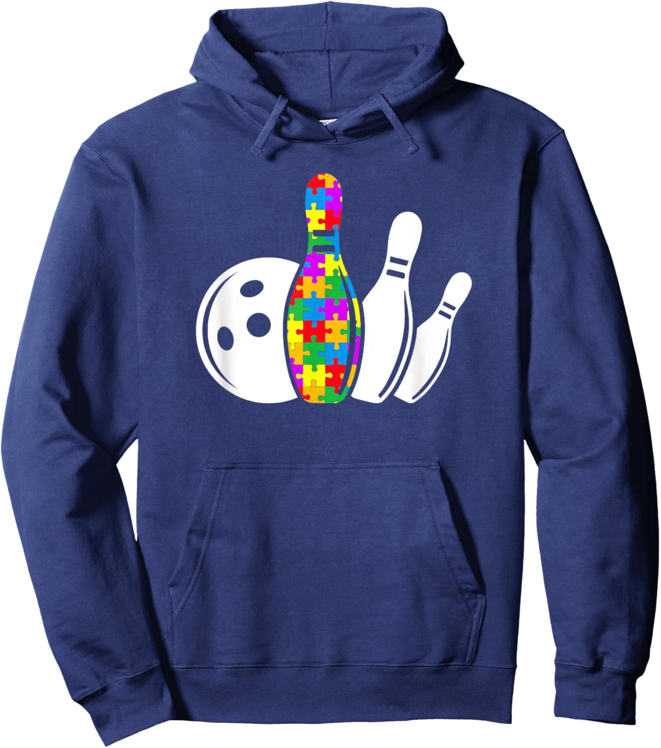 Bowling Sport Autism Awareness Puzzle Different Mom Dad Hoodie - Hoodie | Navy
