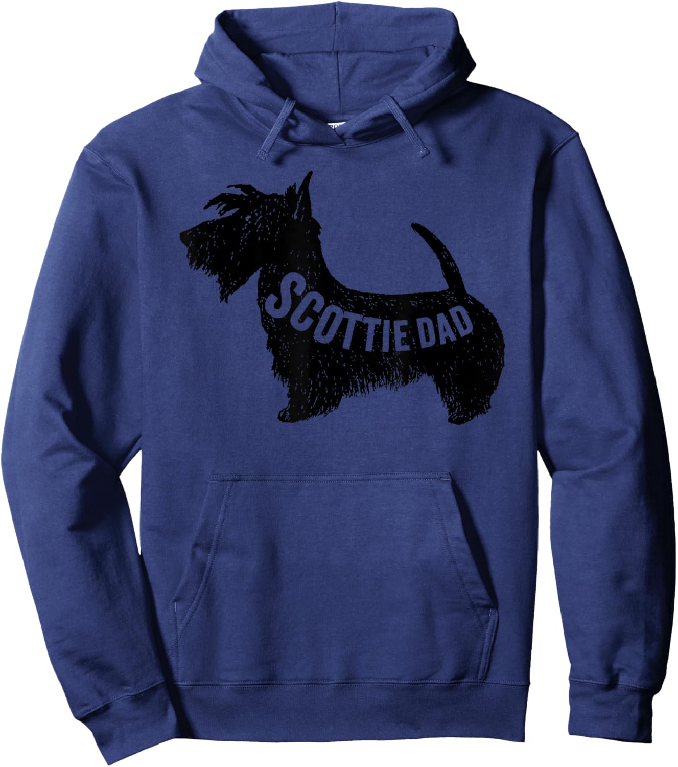 Scottie dad dog lover, cute Scottish Terrier dog dad vintage Hoodie - Hoodie | Navy