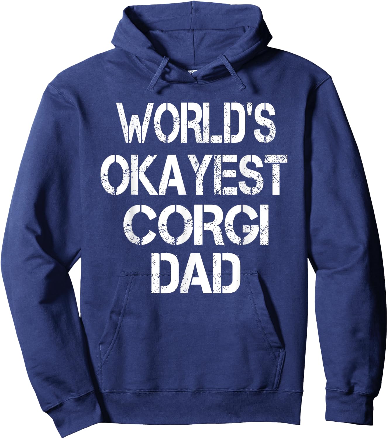 World's Okayest Corgi Dad Pet Parent Matching Couples Hoodie - Hoodie | Navy