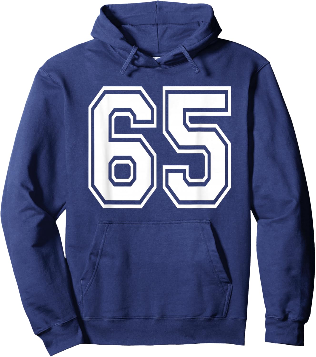 Number 65 Numbered Uniform Sports Jersey Team 65th Birthday Hoodie - Hoodie | Navy