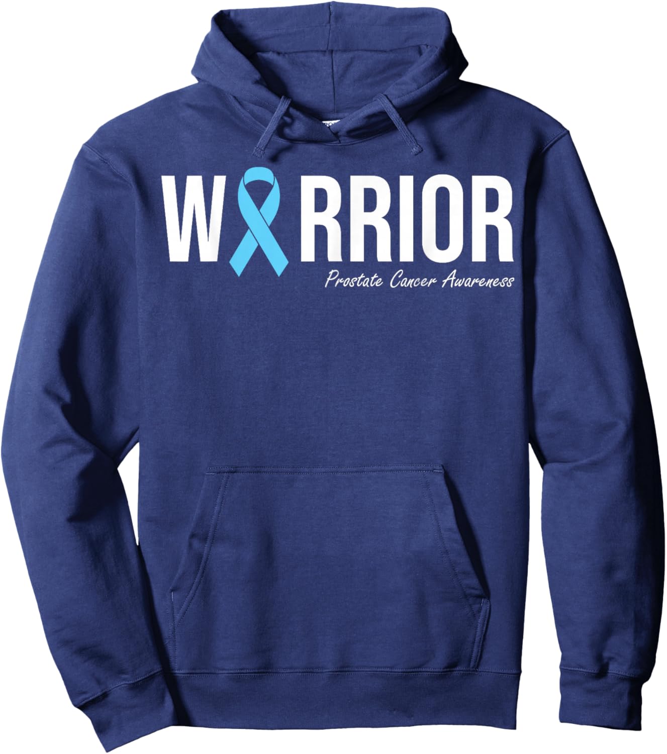 Family Prostate Cancer Awareness Light Blue Ribbon Warrior Hoodie - Hoodie | Navy