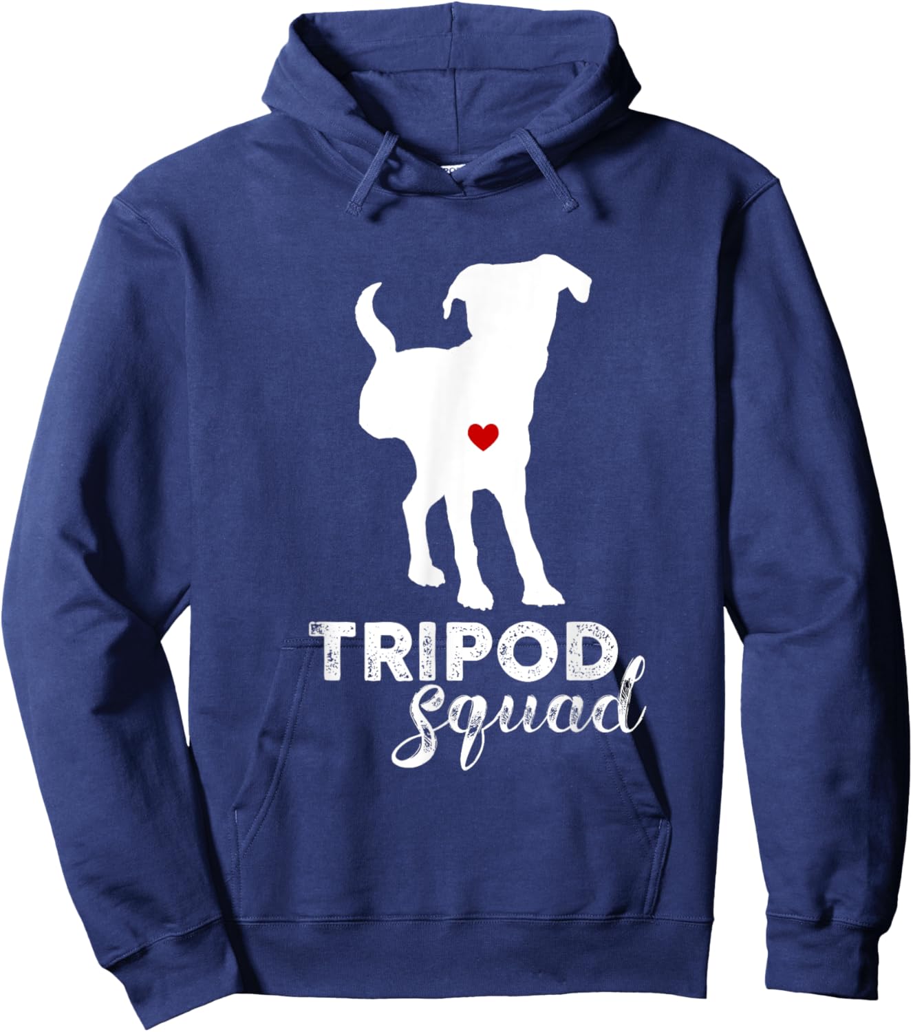 Tripod Squad, Right Back Leg Amputee, Tripaw Dogs Hoodie - Hoodie | Navy