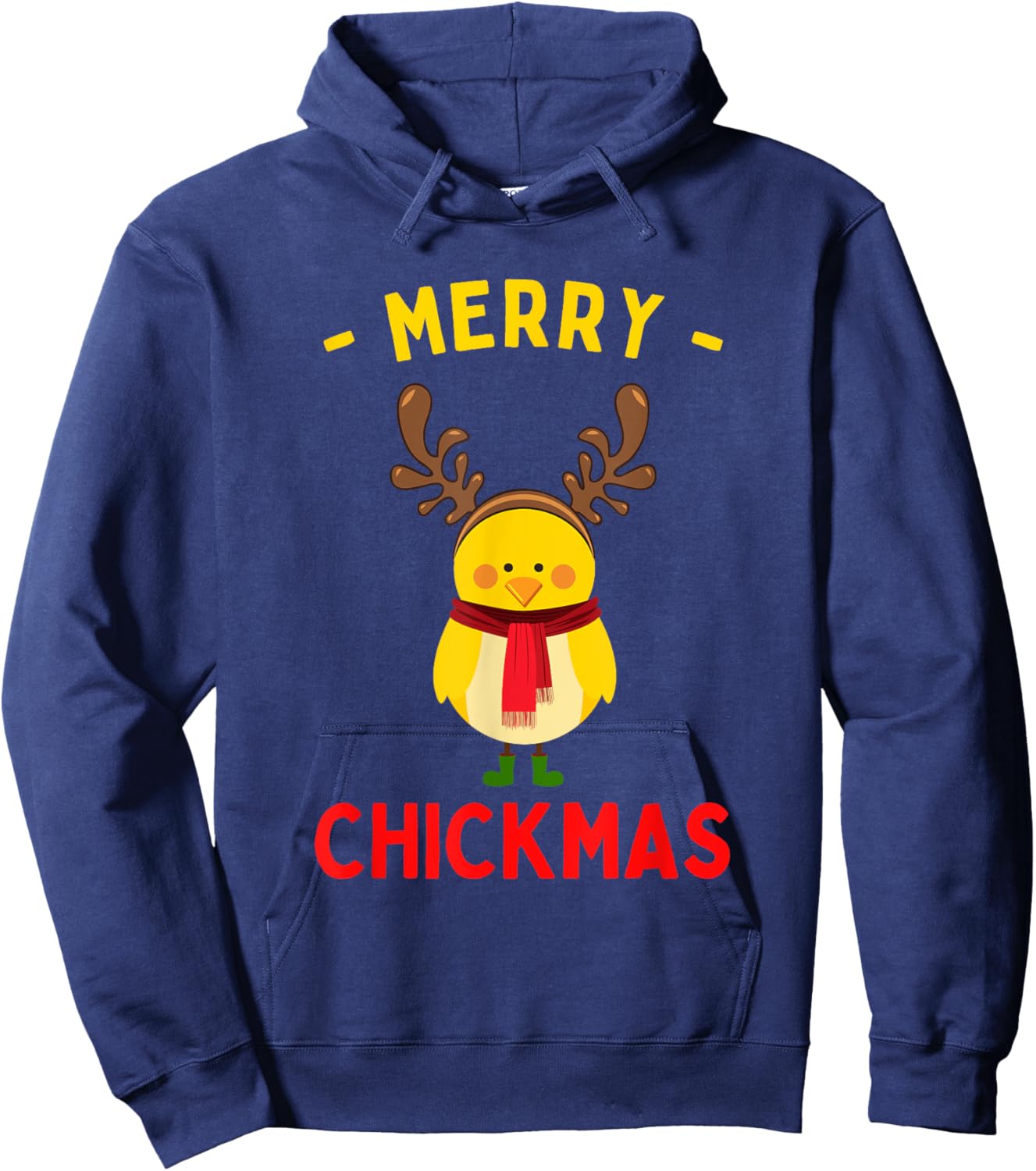 Merry Chickmas Cute Baby Chick Christmas Farm Animal Xmas Hoodie - Hoodie | Navy