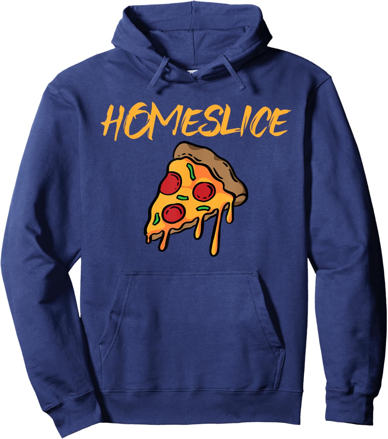 HomeSlice Funny Pizza Slice Slang Pun Joke Hoodie - Hoodie | Navy