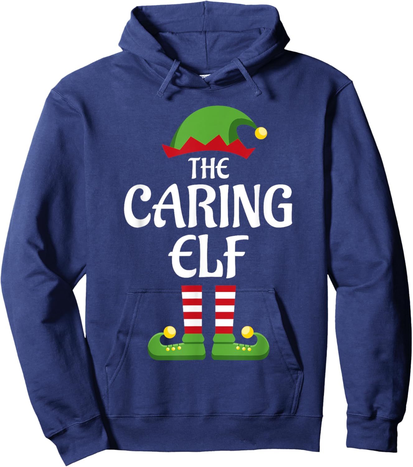 Caring Elf Family Matching Group Christmas Hoodie - Hoodie | Navy