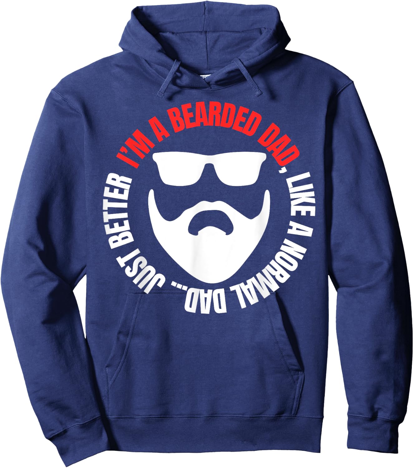 Bearded Dad Shirt Beard Humor Funny Superhero Hoodie - Hoodie | Navy