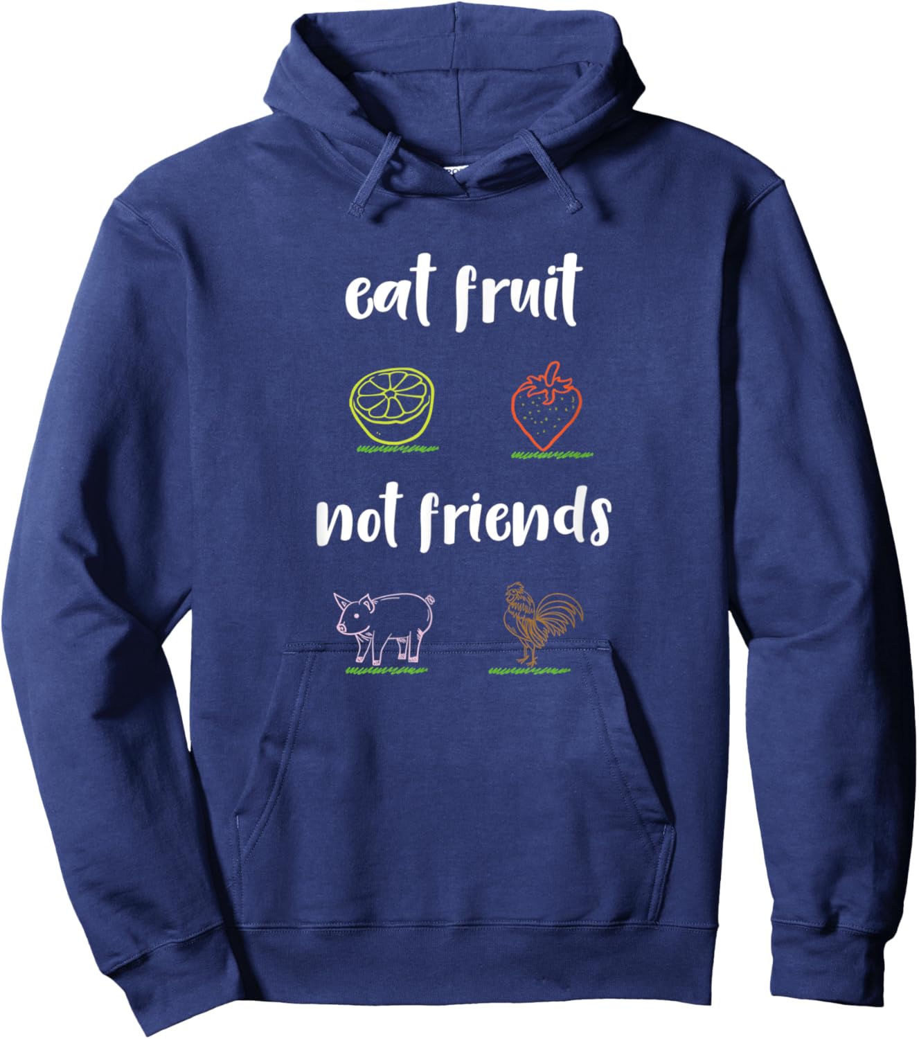 Vegan - eat fruits not friends Hoodie - Hoodie | Navy