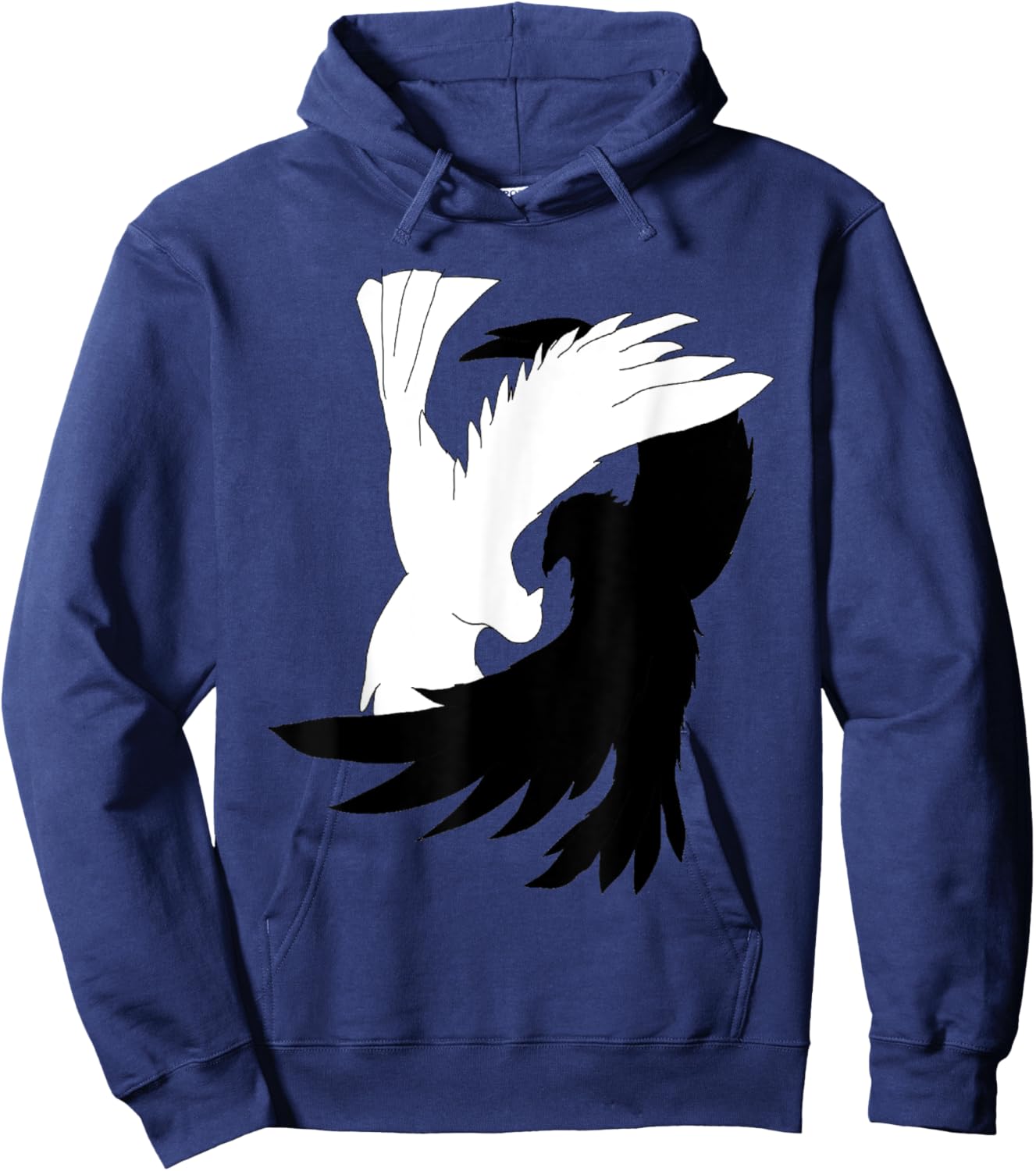 Love Birds shirt Raven Crow Dove Yin Yang Shi Hoodie - Hoodie | Navy