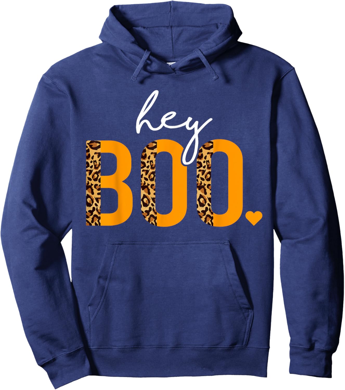 Hey Boo Shirt, Girls Halloween Costume, Spooky Leopard Women Hoodie - Hoodie | Navy