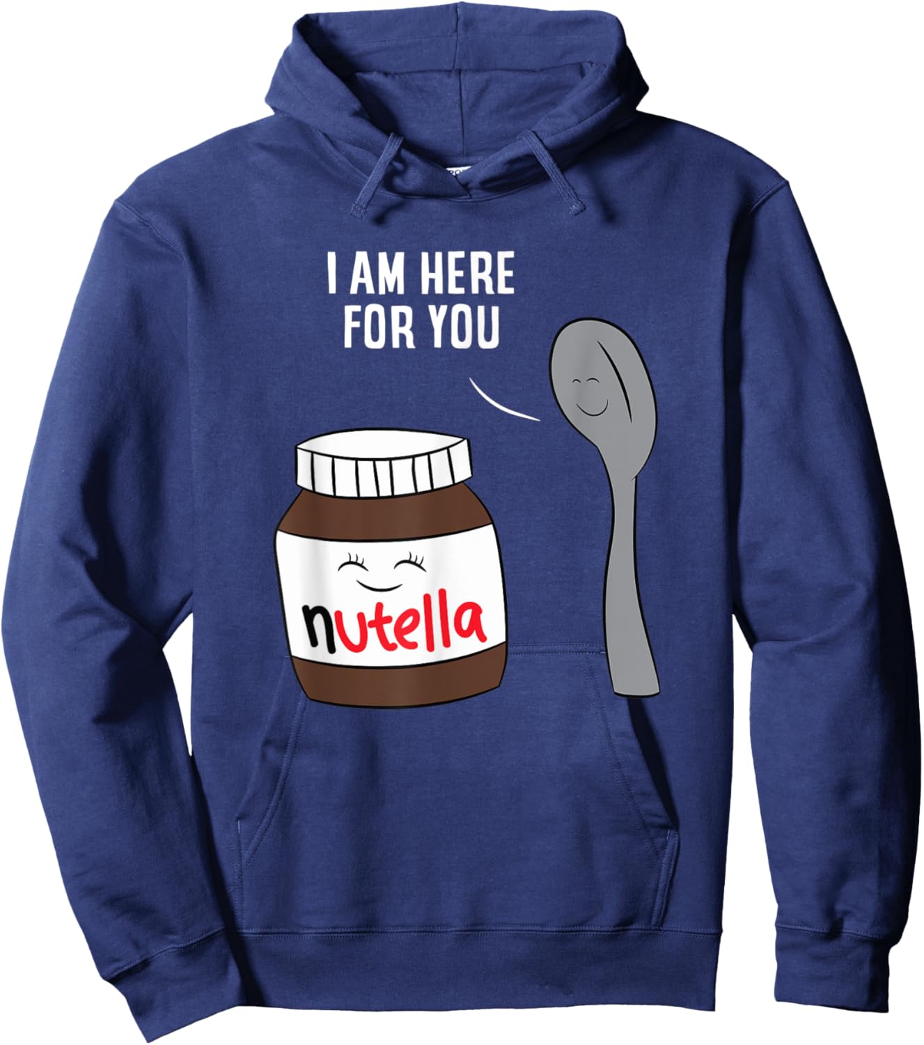 DQK Men's Valentine's Day Nutella , Black, Small Hoodie - Hoodie | Navy