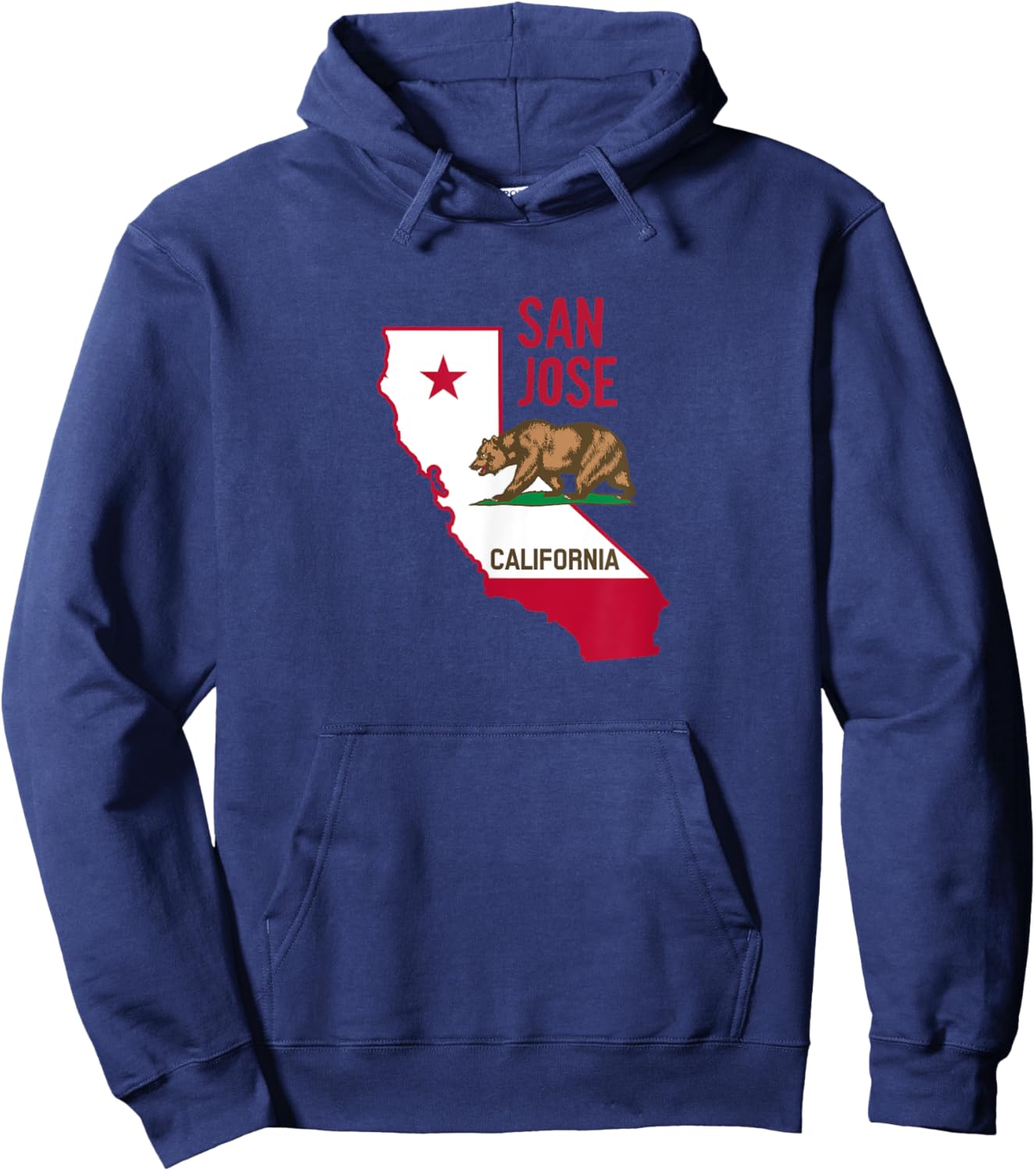 San Jose - California Flag / Cool Retro Vintage San Jose CA Hoodie - Hoodie | Navy