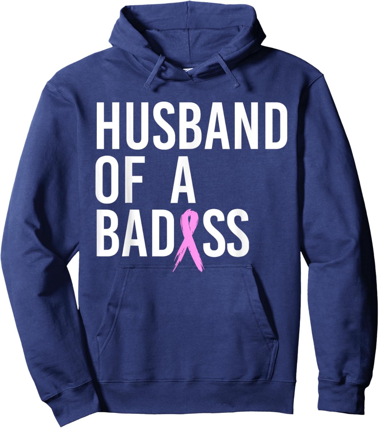 Funny Breast Cancer Husband Design To Support Wife Hoodie - Hoodie | Navy