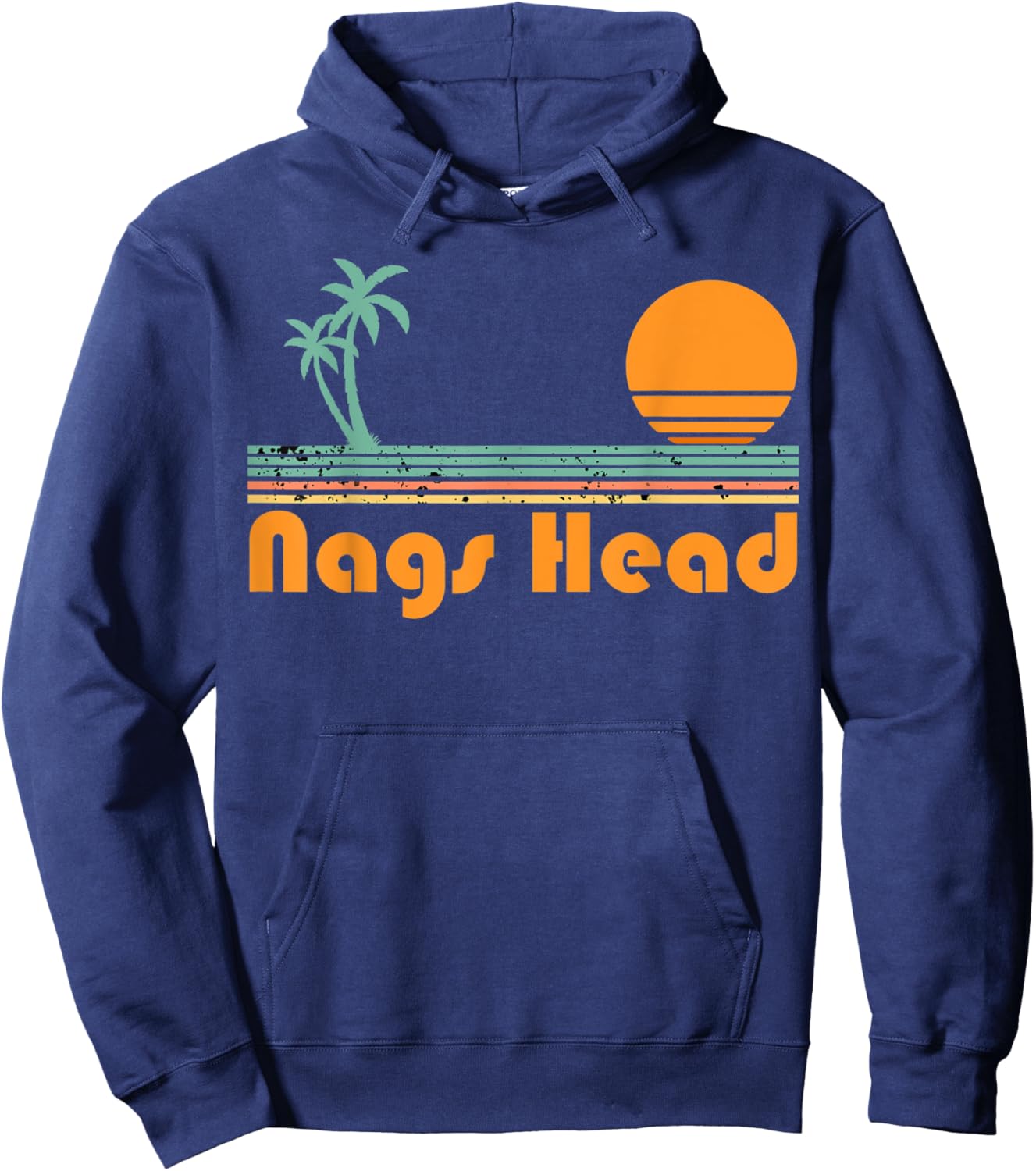 Vintage Nags Head Beach Sunset Men Women Kids Hoodie - Hoodie | Navy