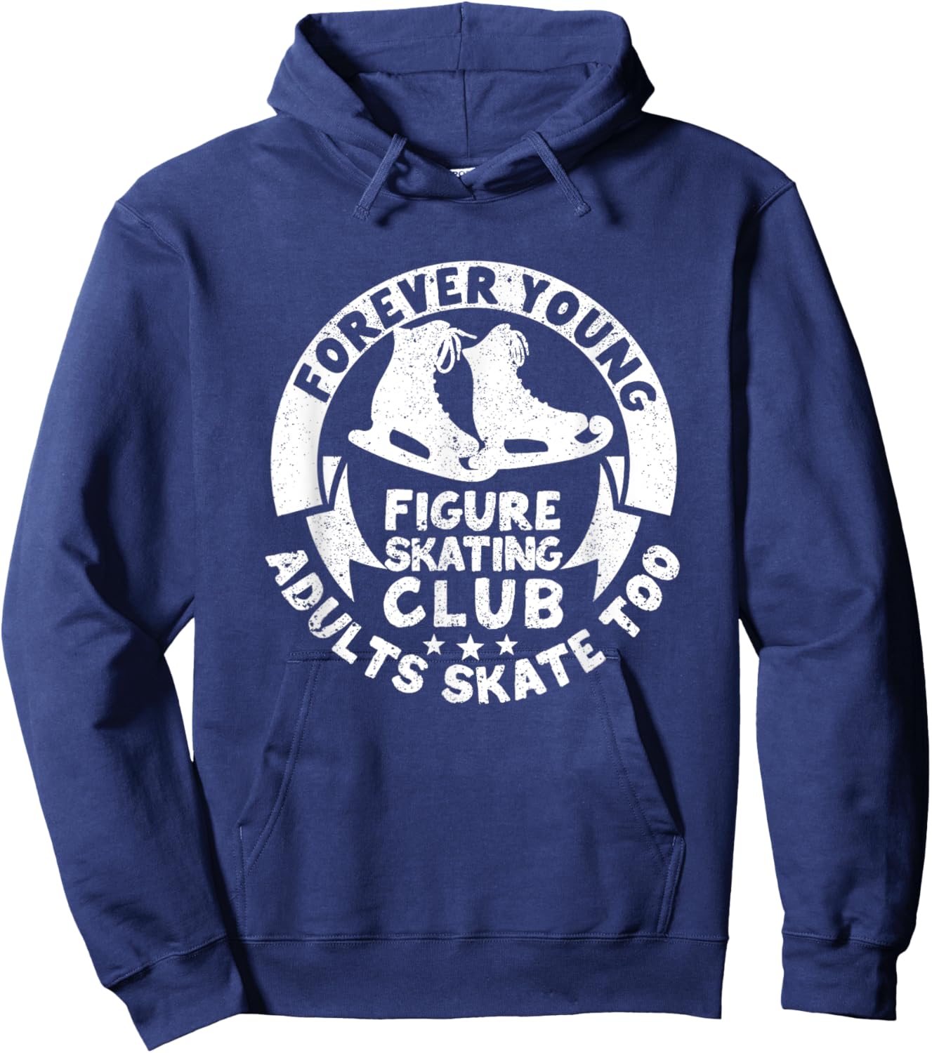 Forever Young Figure Skating Club Adults Skate Too Ice Sport Hoodie - Hoodie | Navy