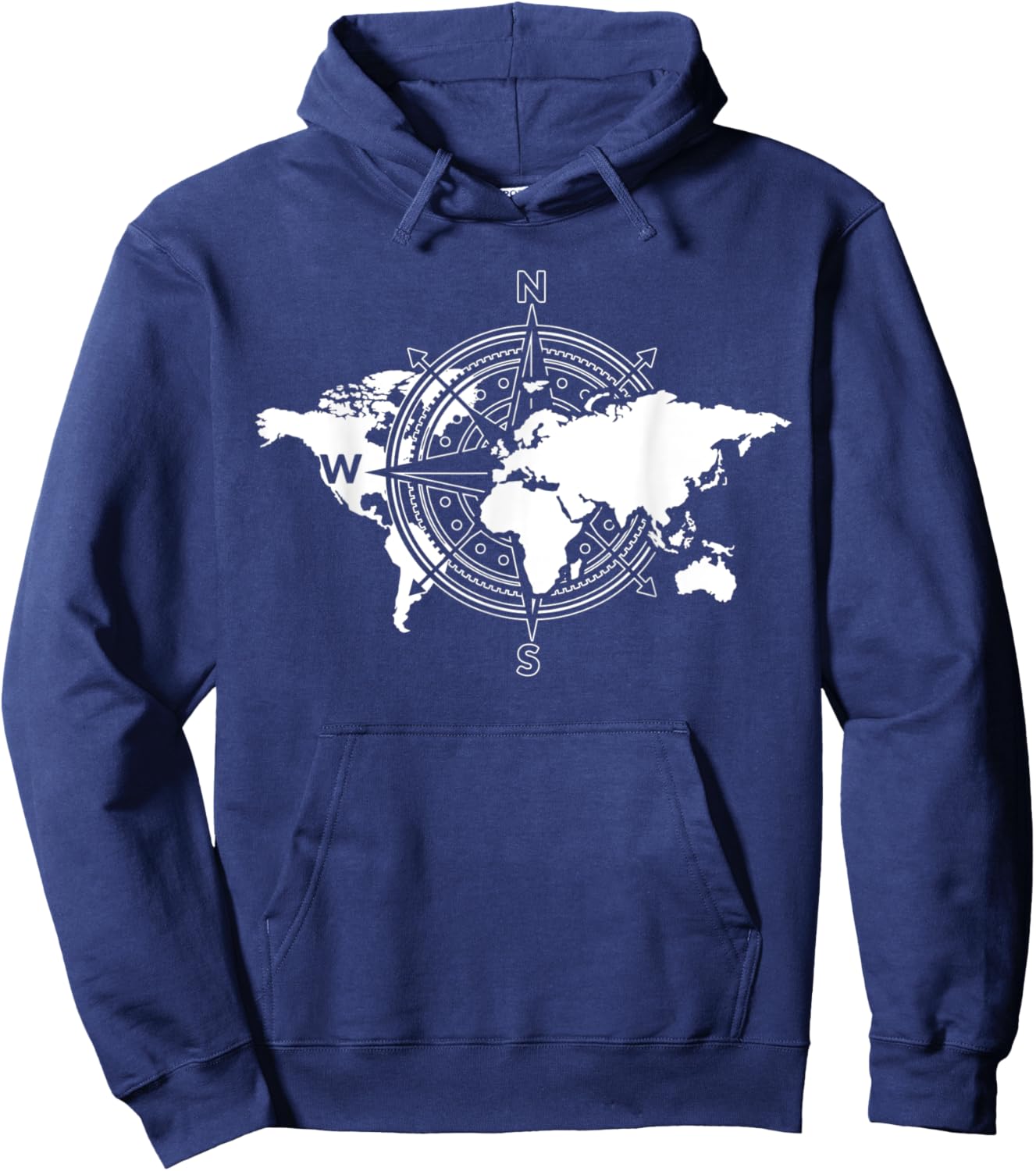 Country Traveler Compass Traveling Cartography World Map Hoodie - Hoodie | Navy