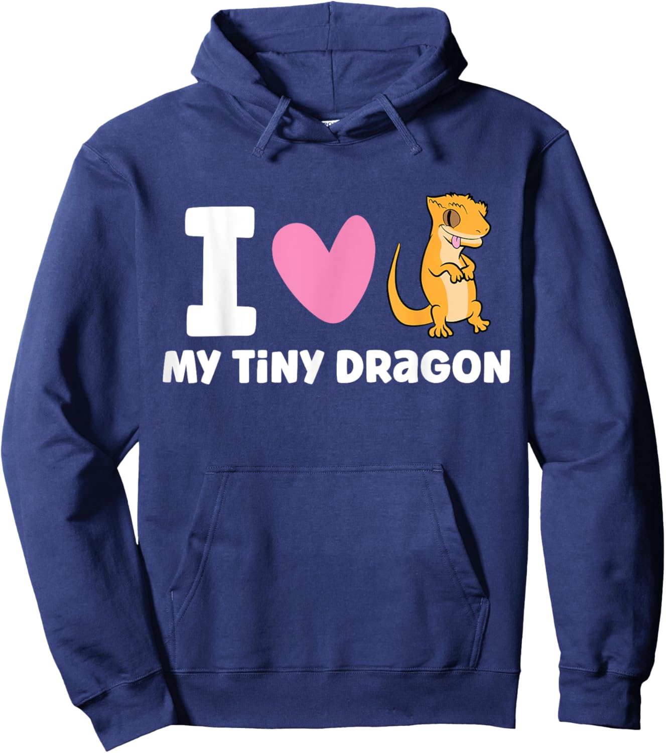 I Love My Tiny Dragon Reptile Pet Crested Gecko Hoodie - Hoodie | Navy