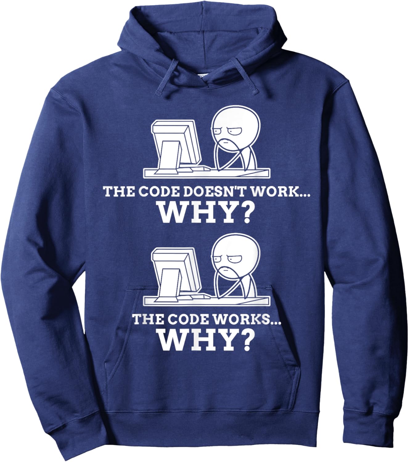 Code Works Why Meme Programming Coding Funny Professional Hoodie - Hoodie | Navy