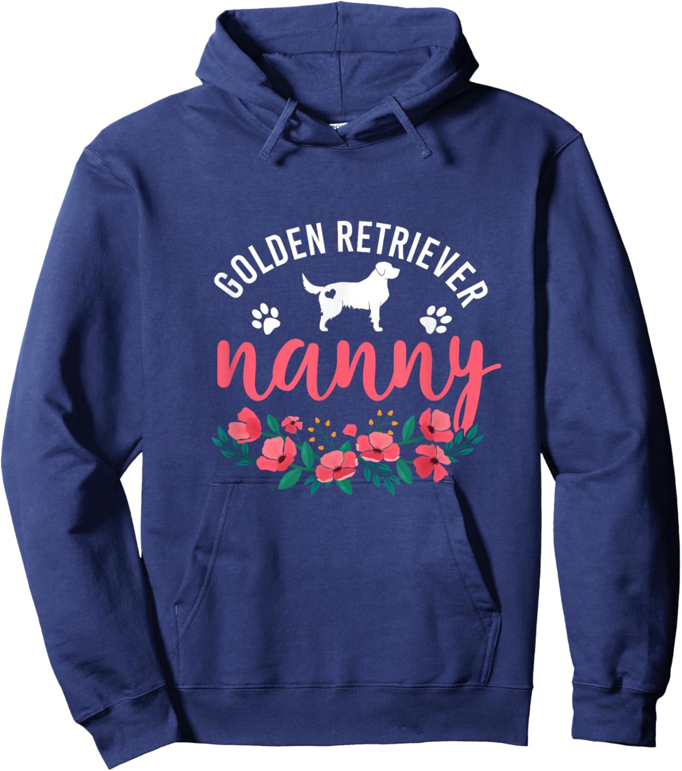 Golden Retriever Nanny Dog Gifts Women Grandma Dog Christmas Hoodie - Hoodie | Navy