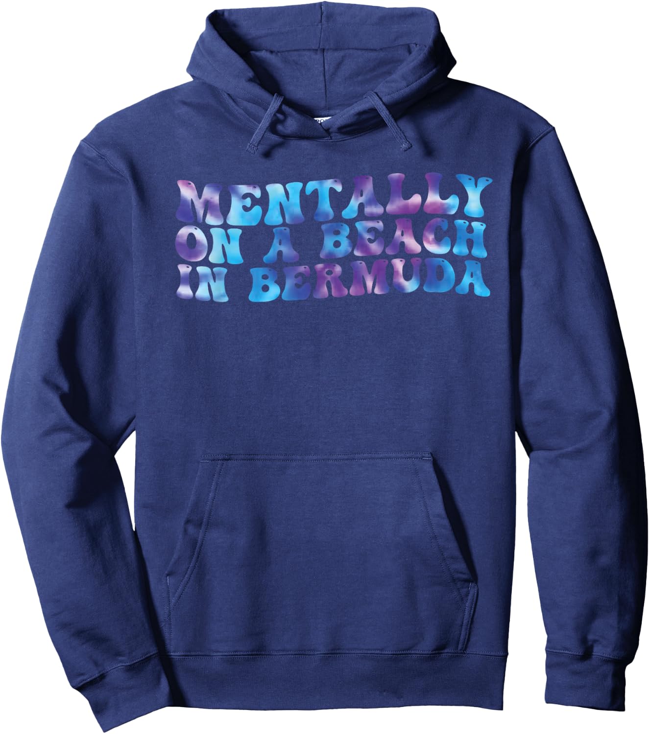 Mentally On A Beach In Bermuda Funny Cute Bermudian Souvenir Hoodie - Hoodie | Navy