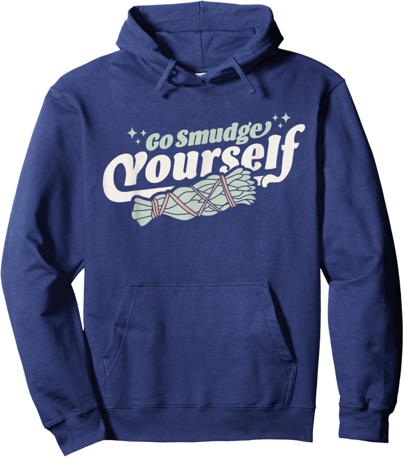 Go Smudge Yourself - Cleansing Sage Smudge Stick Feather Hoodie - Hoodie | Navy