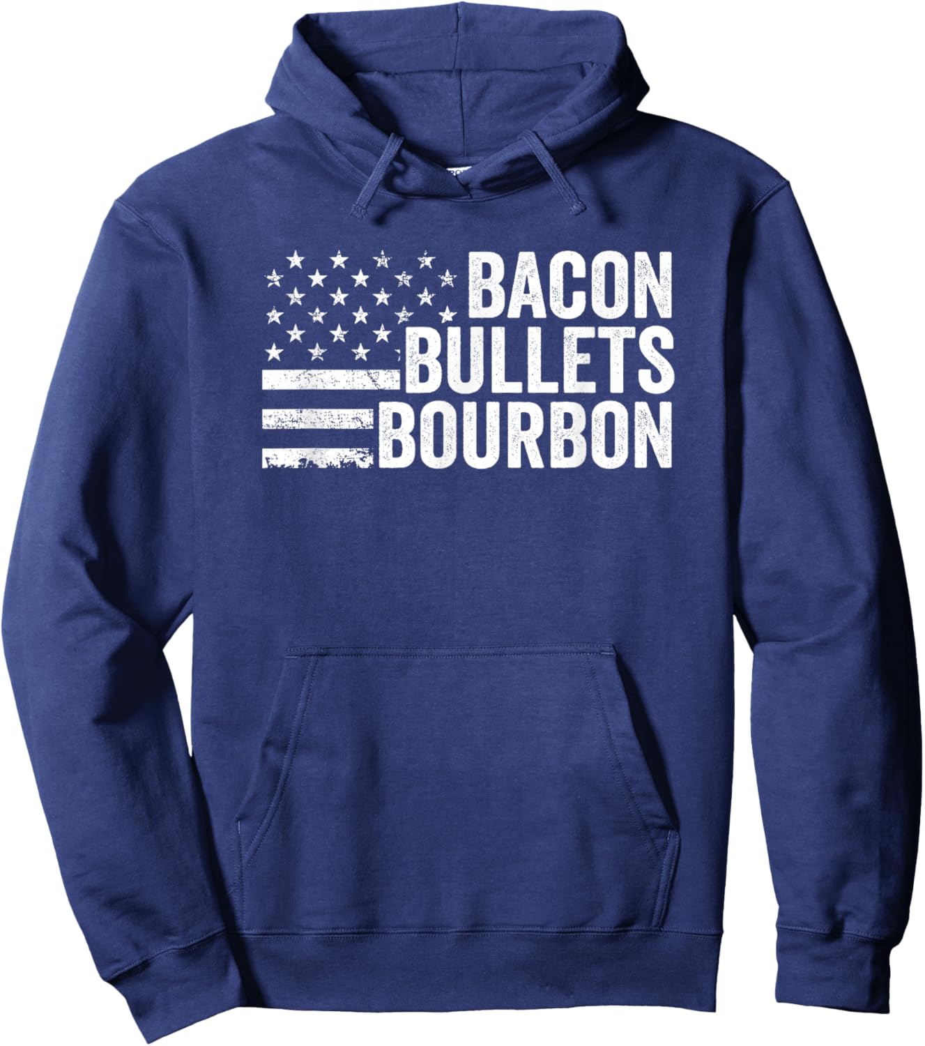 BACON BULLETS BOURBON - Funny Gun Owner BBQ Grill Drinking Hoodie - Hoodie | Navy