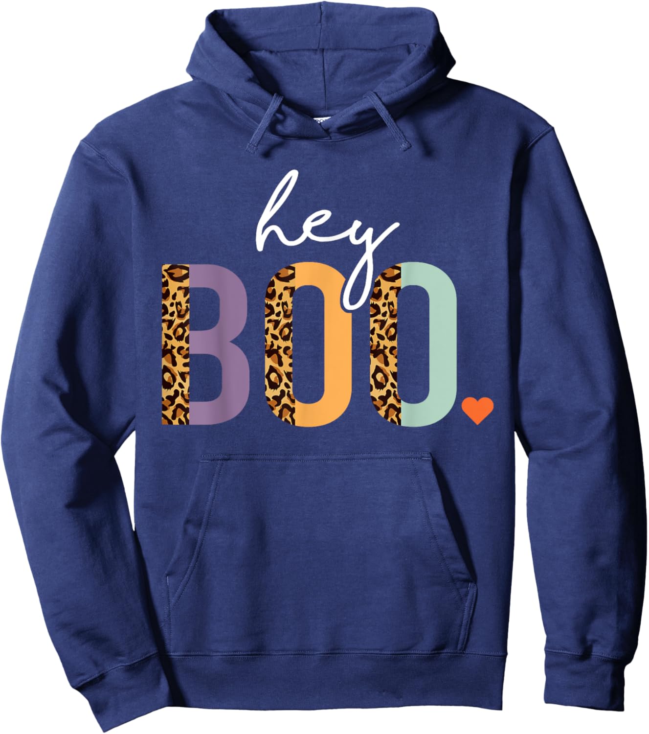 Hey Boo Shirt, Women Halloween Costume, Boo Leopard Girls Hoodie - Hoodie | Navy