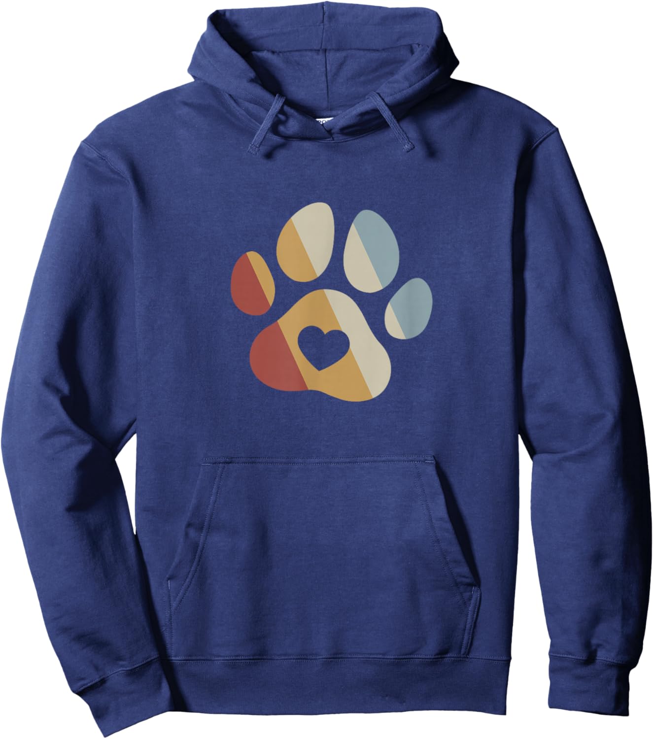 Dog Paw Retro Style Vintage Hoodie - Hoodie | Navy