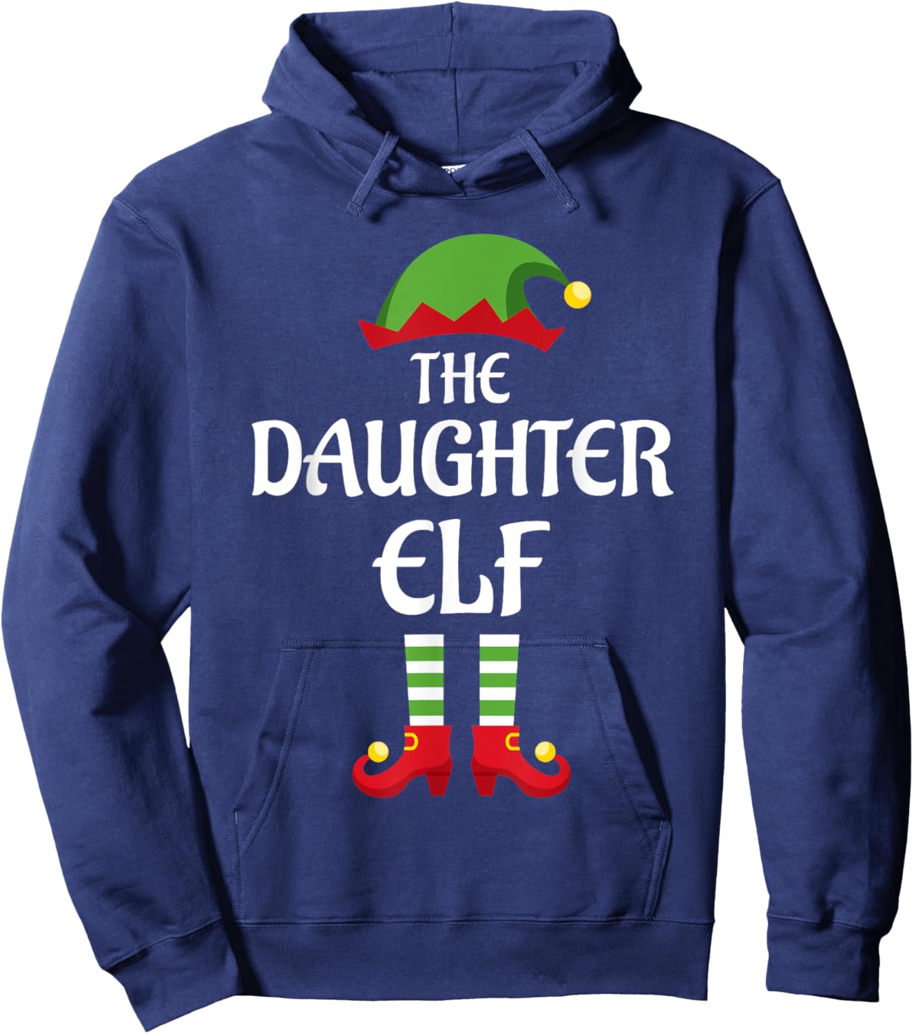 Daughter Elf Family Matching Group Christmas Hoodie - Hoodie | Navy