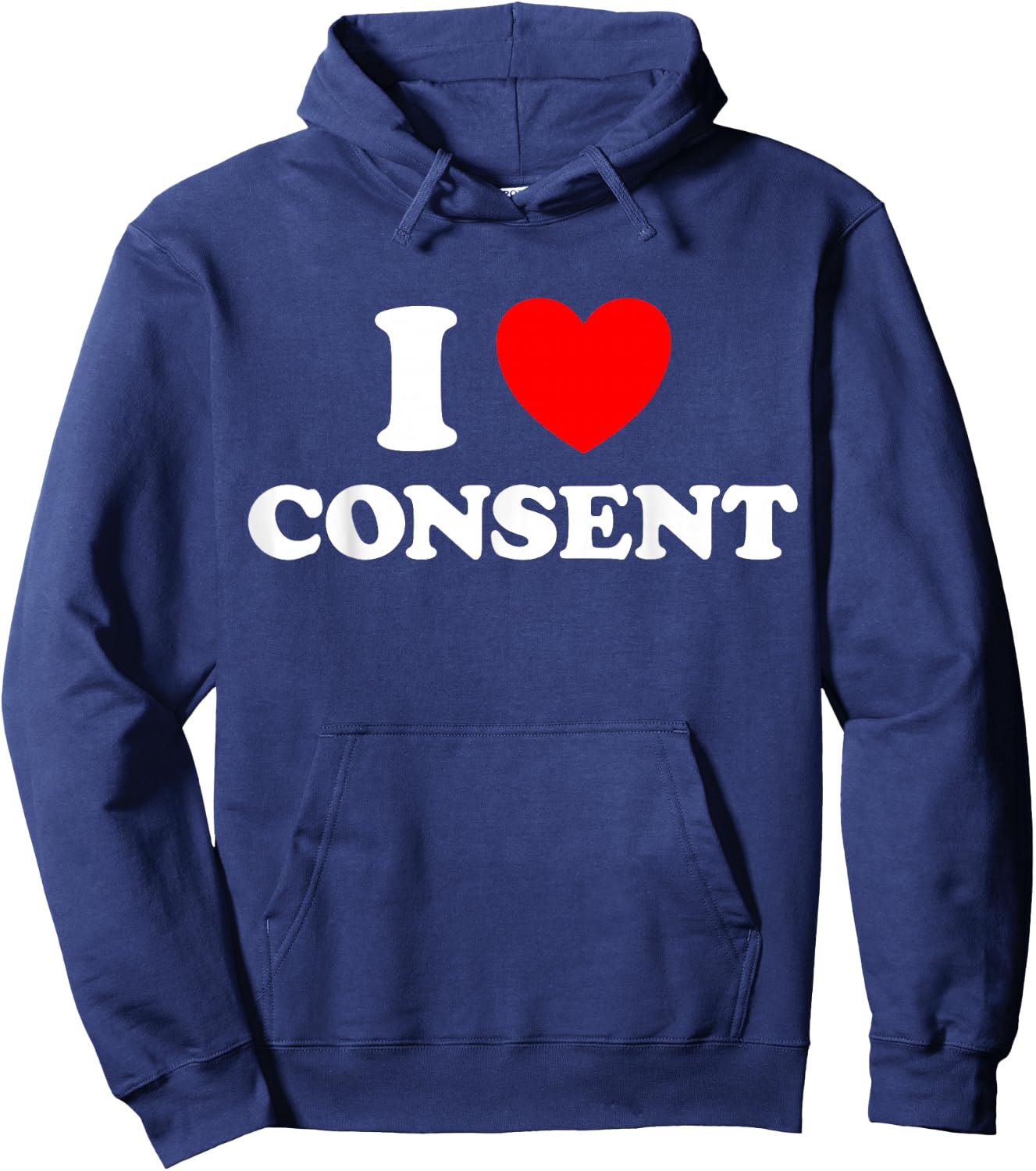 I Love Consent Funny Cute Sexy Consensual Respect Dating Fan Hoodie - Hoodie | Navy