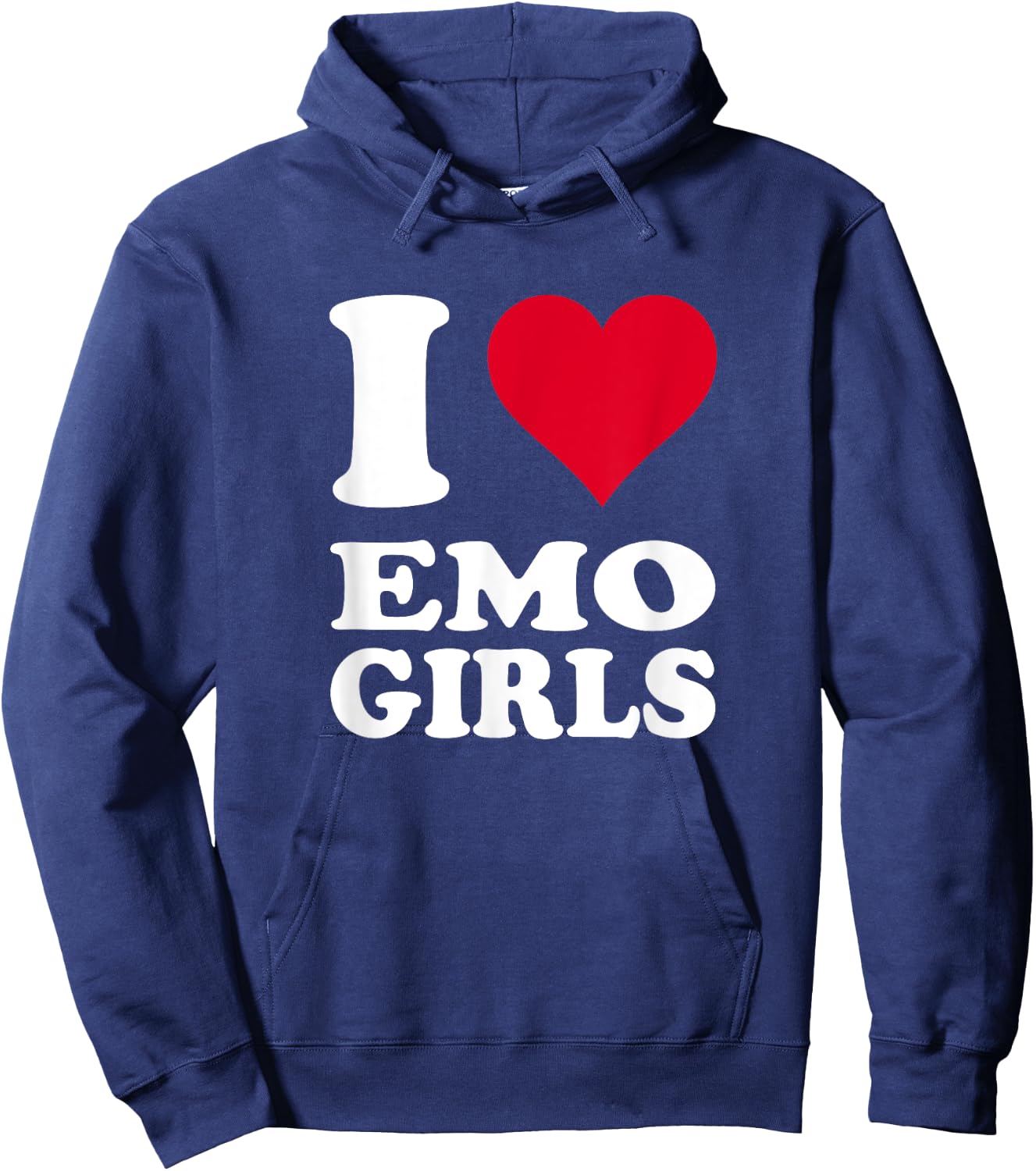 Red Heart I Love Emo Girls Hoodie - Hoodie | Navy