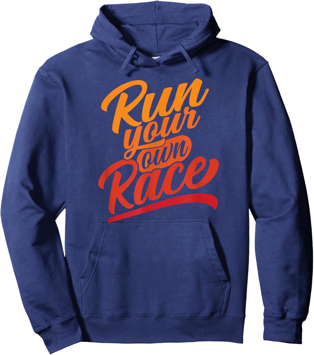 Trails of a Distance Runner -Adults Classic Fit Cotton Polyester Run your own Race Graphic Black Small Hoodie - Hoodie | Navy
