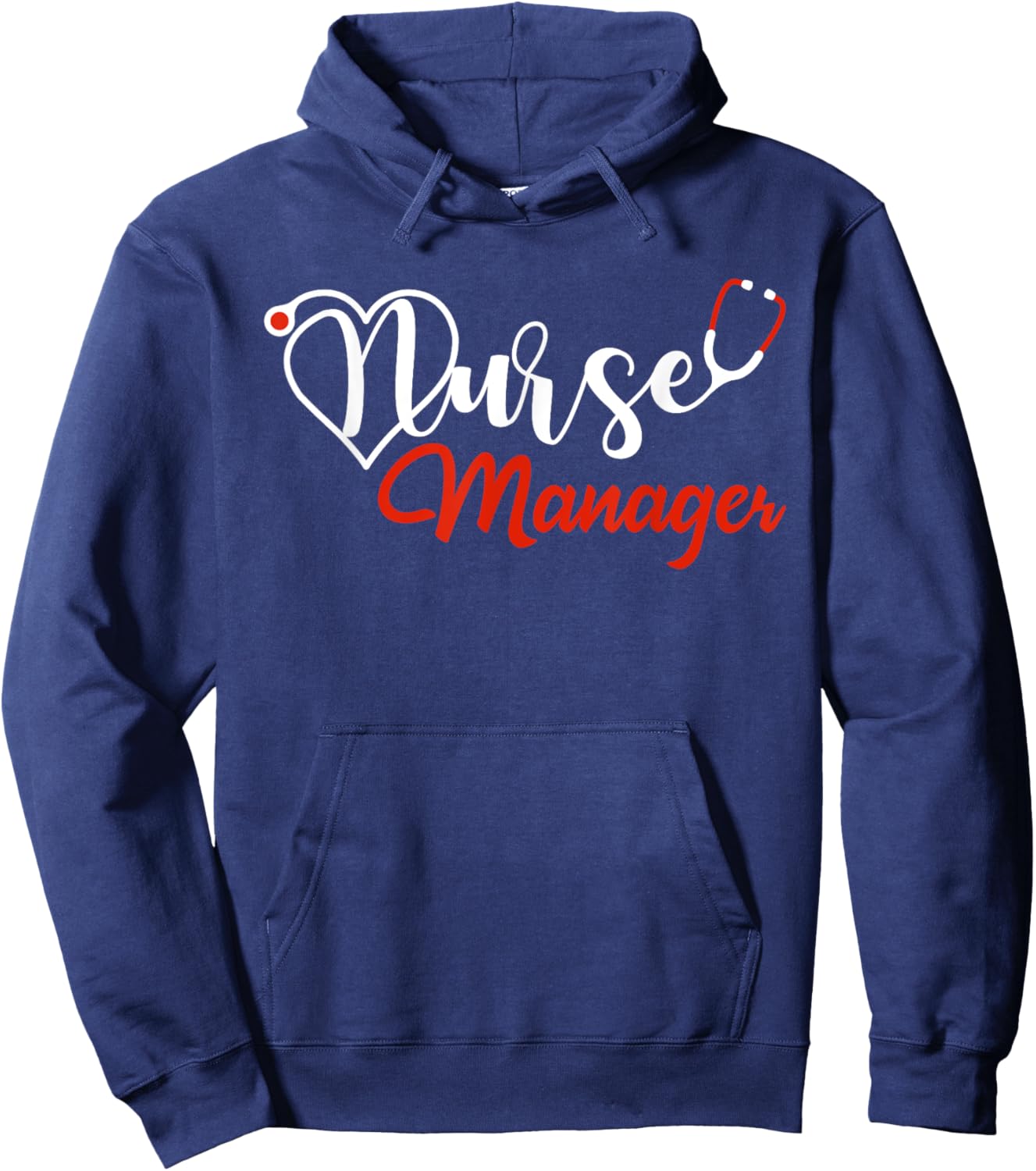 Nurse Manager Stethoscope Love Heart Nurse Manager Nursing Hoodie - Hoodie | Navy