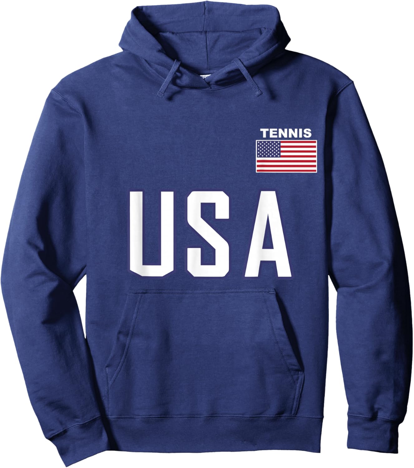USA Flag Tennis Team Cool Player Equipment Men Women Hoodie - Hoodie | Navy