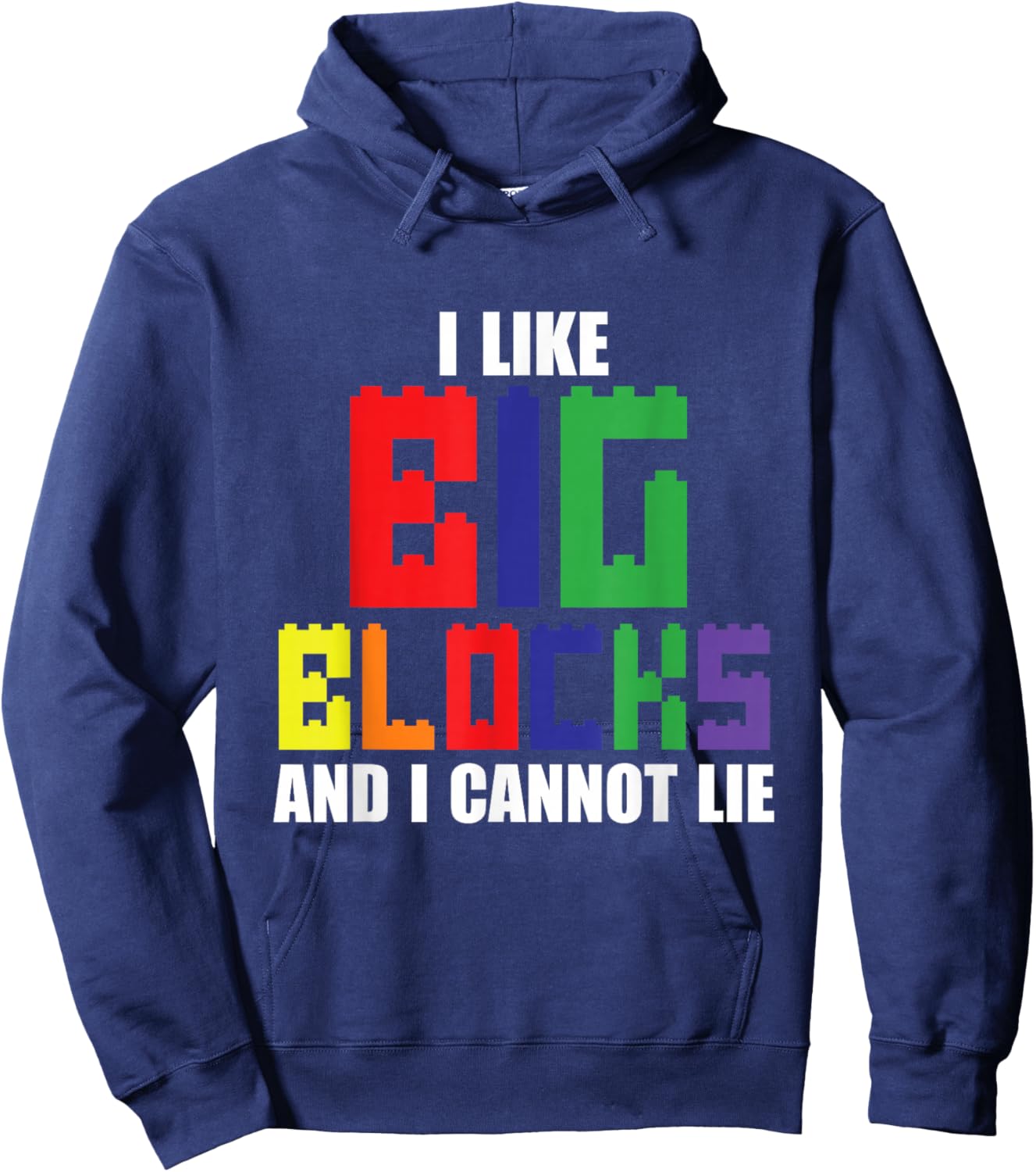 Like Big Blocks Master Builder Building Blocks Bricklayer Hoodie - Hoodie | Navy