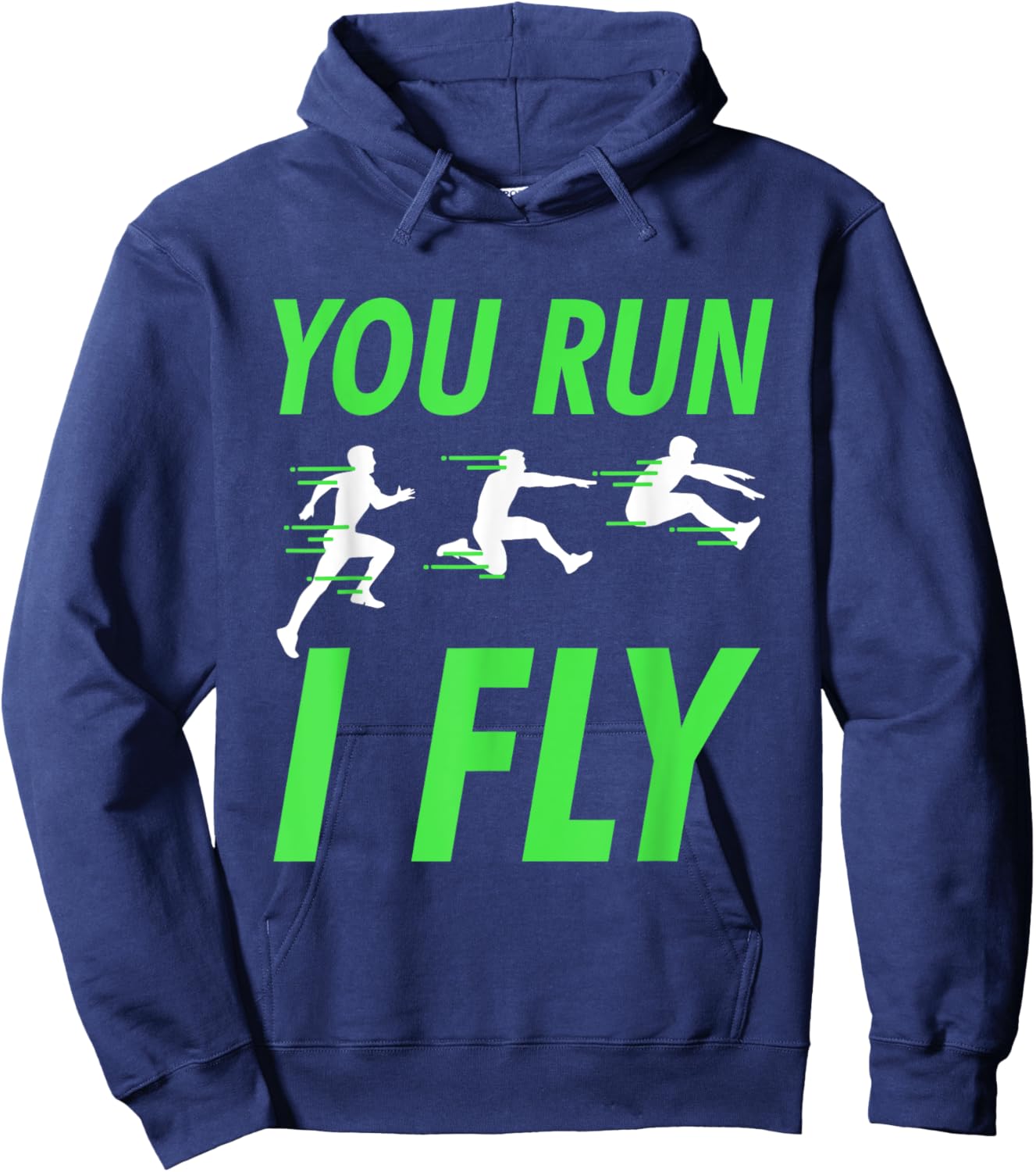 you run I fly running track and field runner Hoodie - Hoodie | Navy
