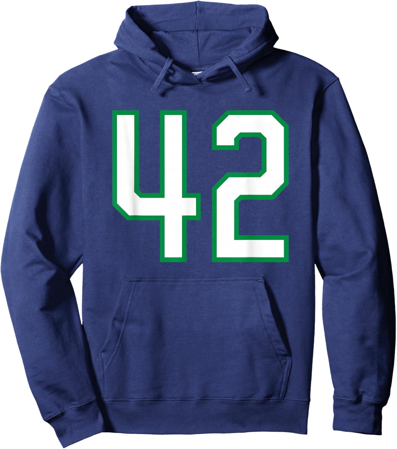 White Green Sports Team Number 42 Hoodie - Hoodie | Navy