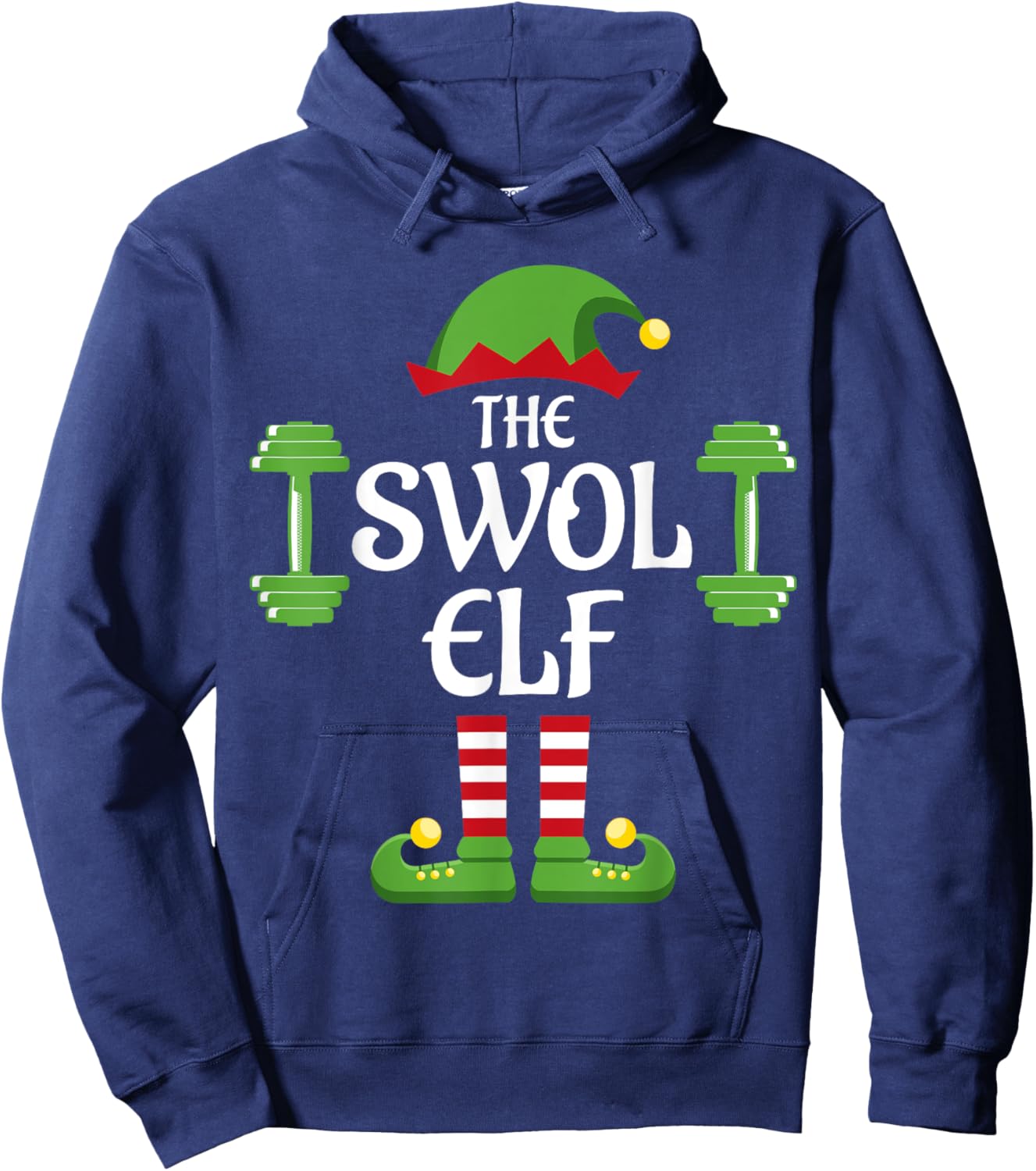Swol Elf Family Matching Group Christmas Hoodie - Hoodie | Navy