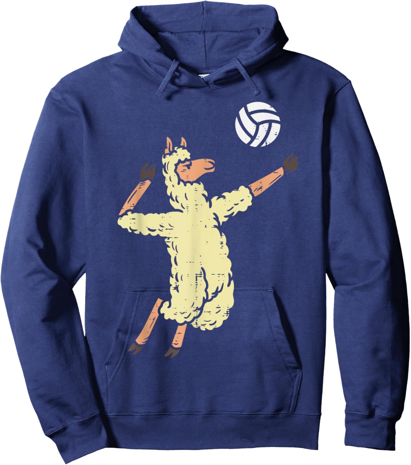 Llama Volleyball Alpaca Spike Serve Player Spiker Women Men Hoodie - Hoodie | Navy