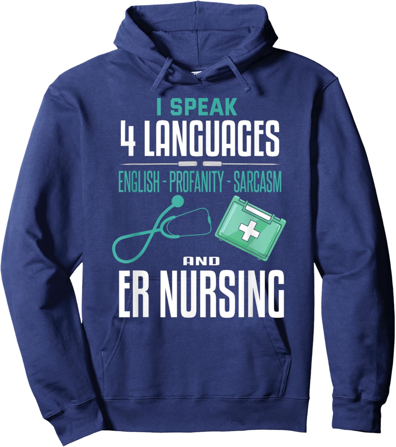 Funny Emergency Nurse Shirt Sarcastic ER Nurse Hoodie - Hoodie | Navy